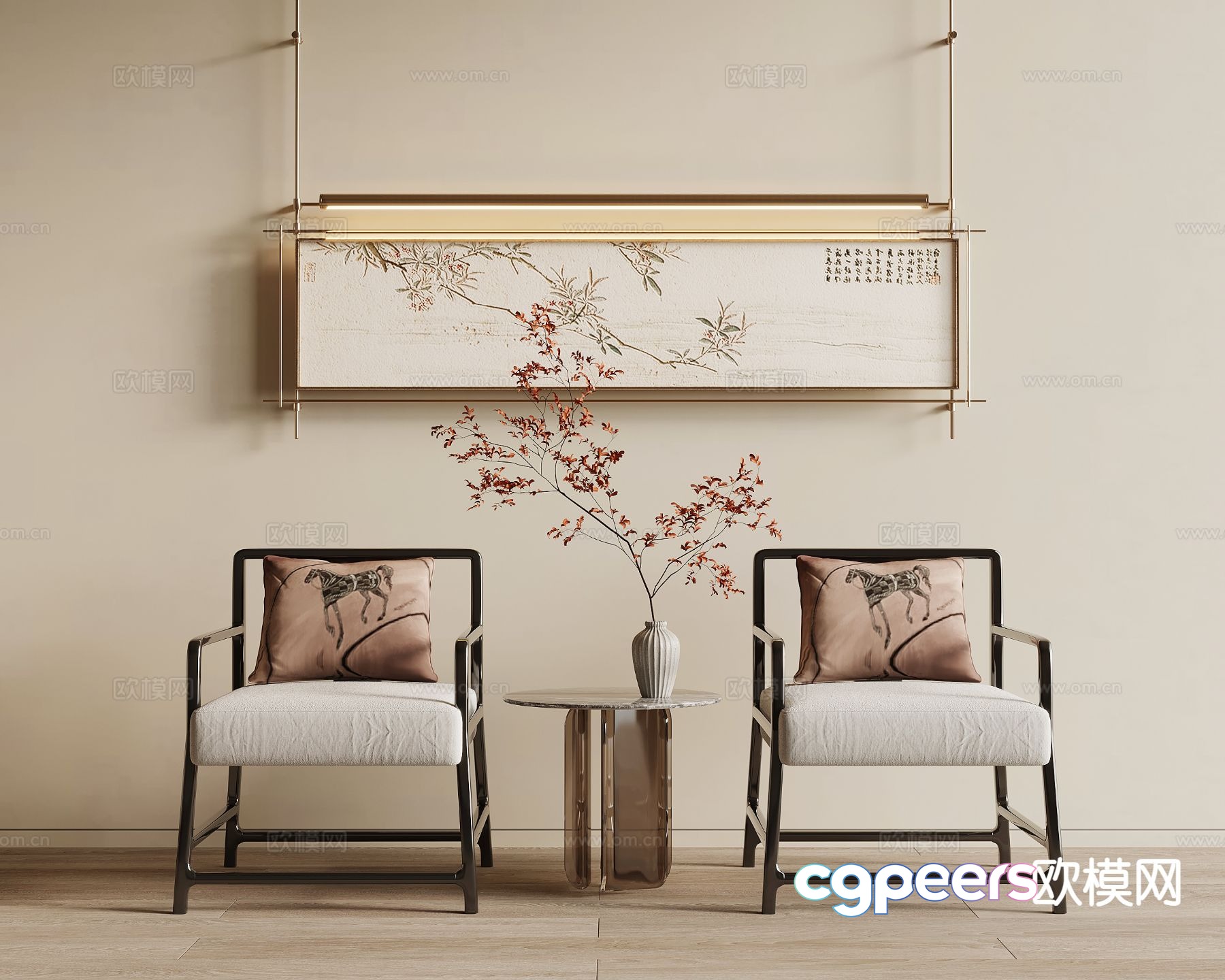 New Chinese style single chair Taishi chair 3D model New Chinese style single chair Taishi chair 3D model