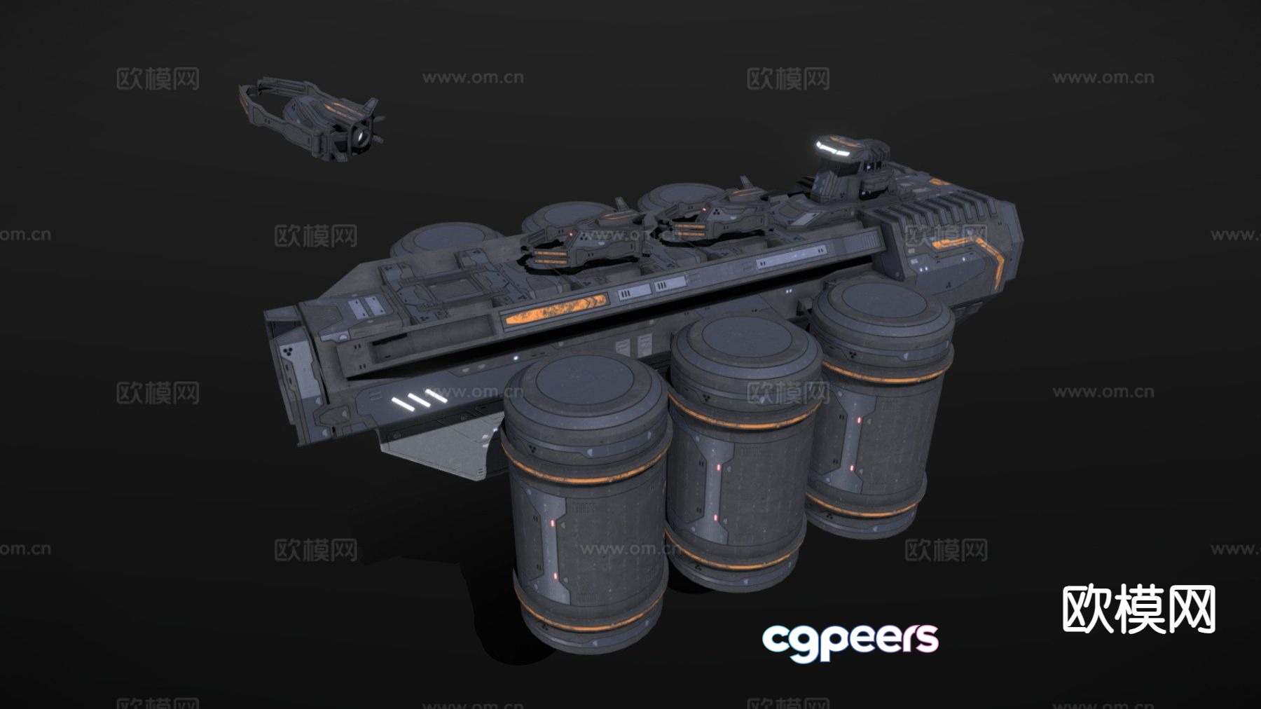 Sci-fi mining ship 3d model Sci-fi mining ship 3d model