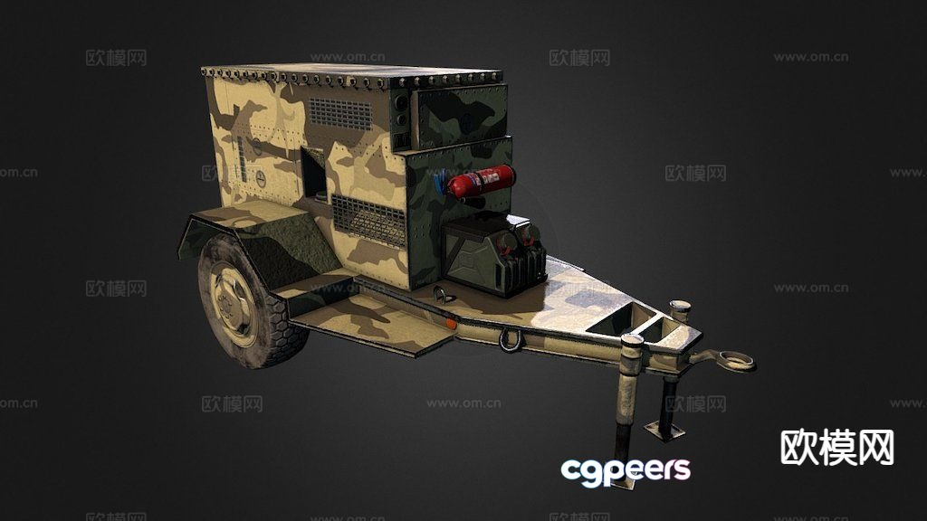 Military generator 3d model Military generator 3d model