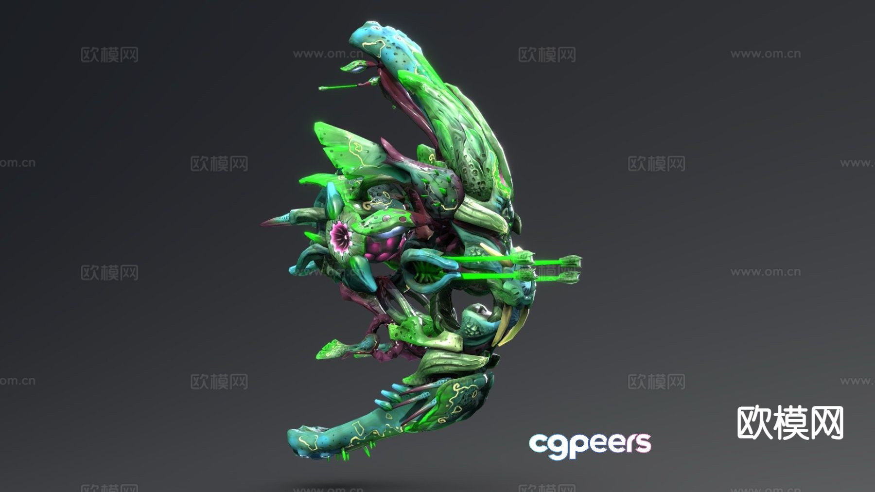 Plant bow anime weapon 3d model Plant bow anime weapon 3d model