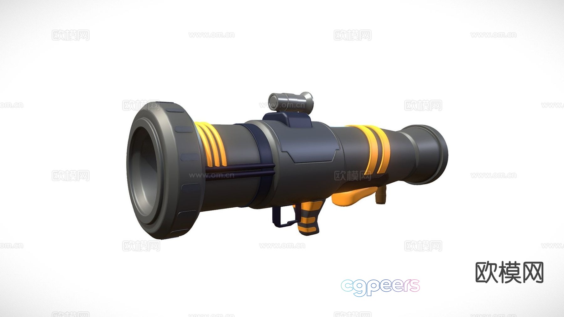 Cartoon gun-bazooka game prop 3d model Cartoon gun-bazooka game prop 3d model