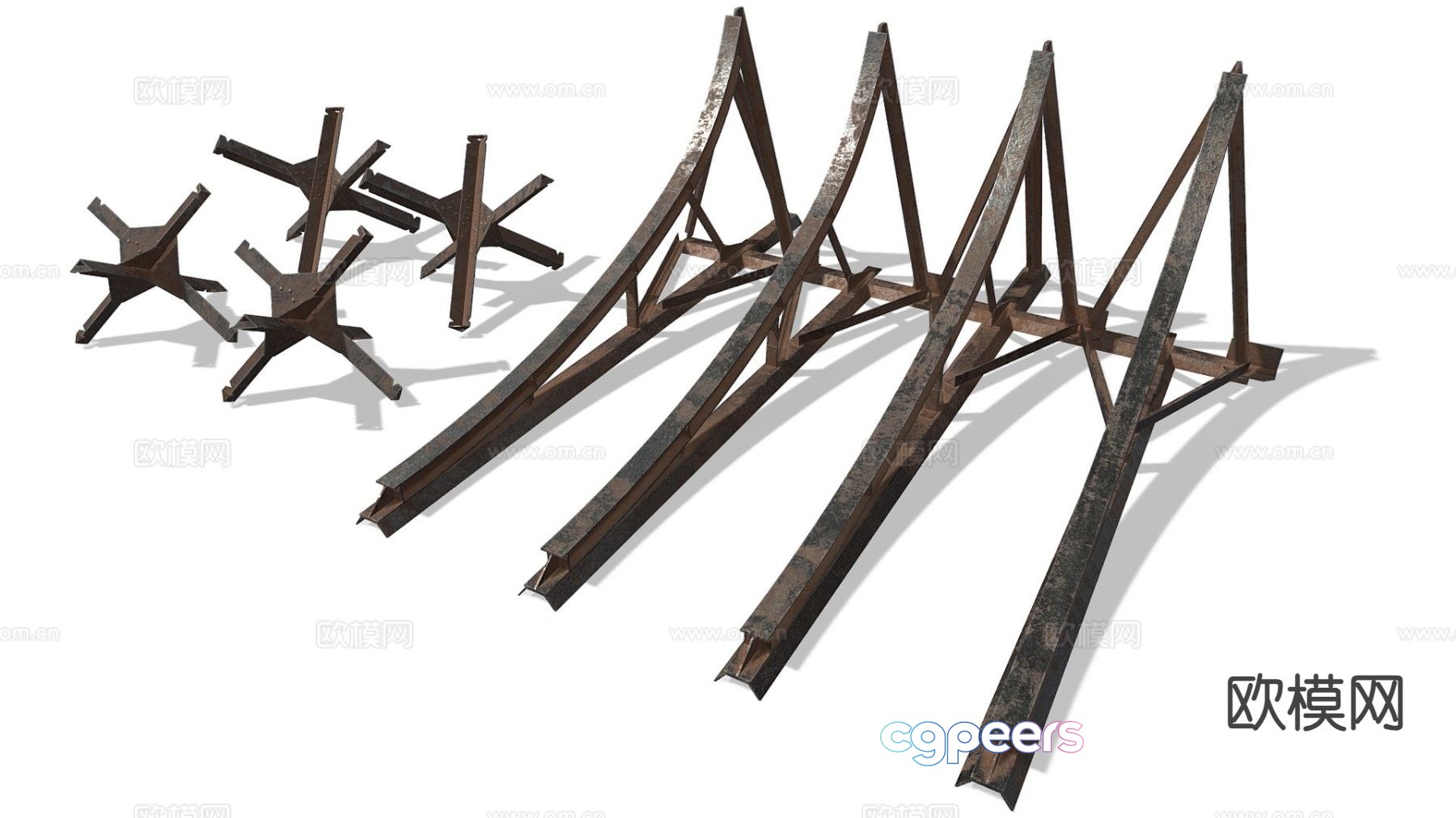 Czech Hedgehog anti-tank 3d model Czech Hedgehog anti-tank 3d model