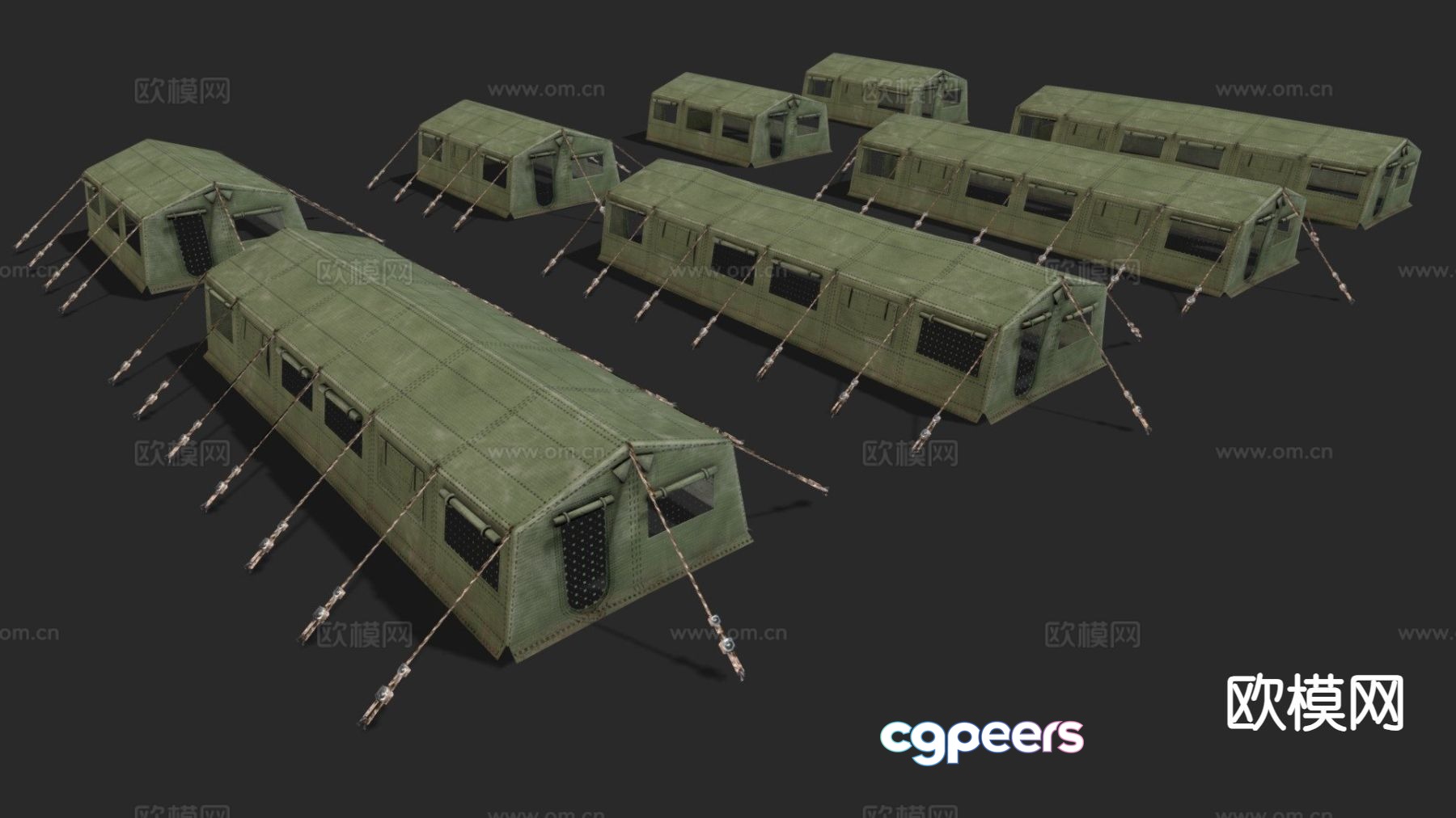 Military tent 3d model Military tent 3d model