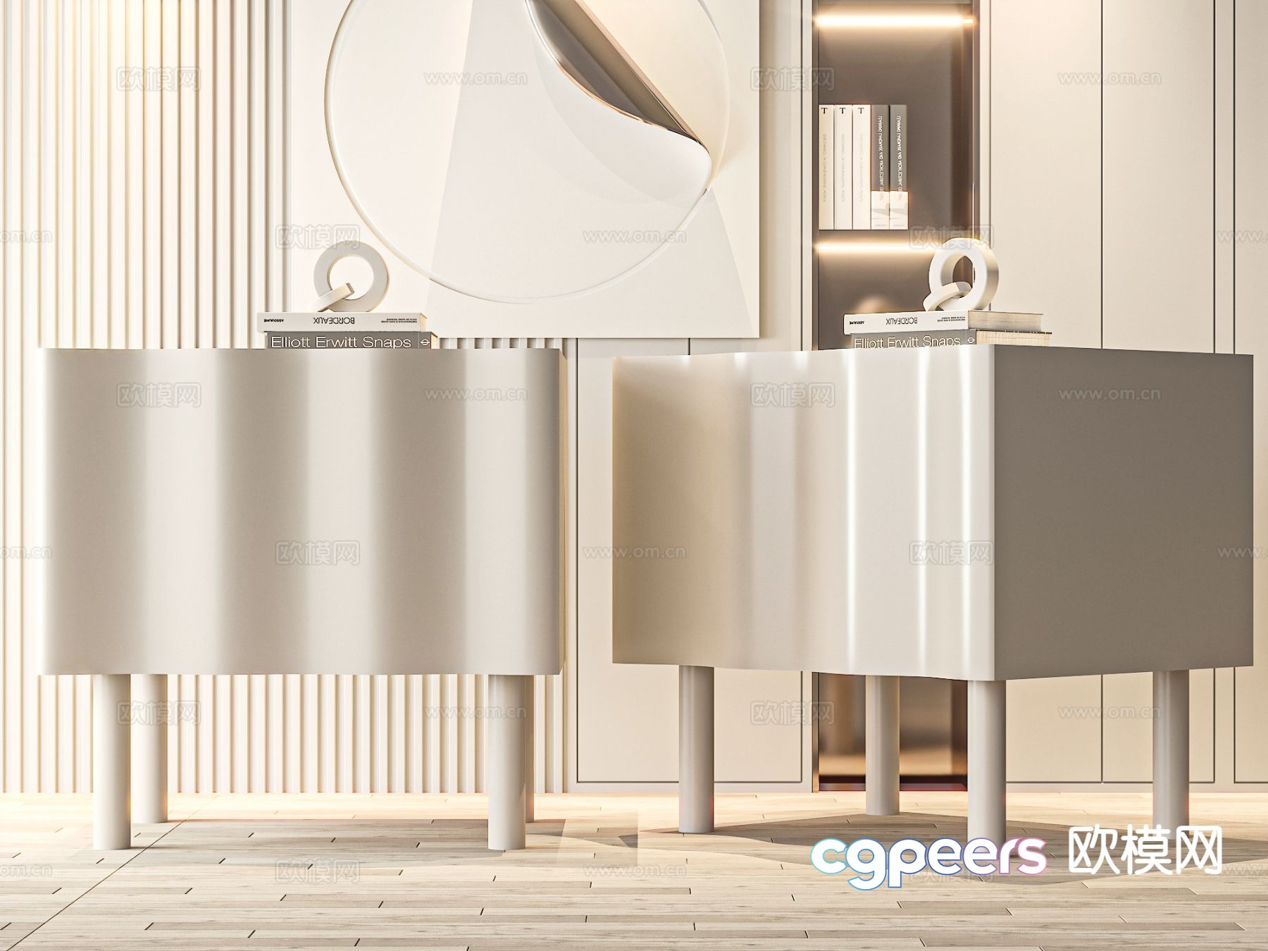 Cream style bedside table 3d model Cream style bedside table 3d model