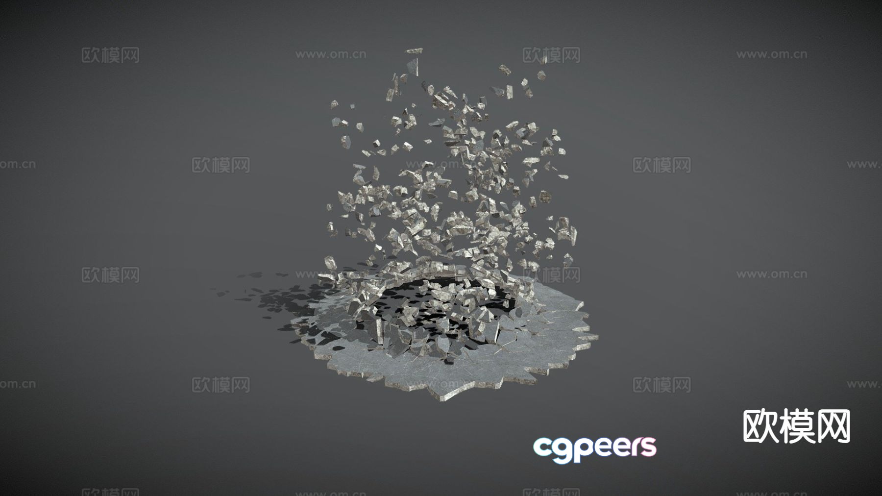 Earth Split Circle Damaged Scene 3D Model Earth Split Circle Damaged Scene 3D Model