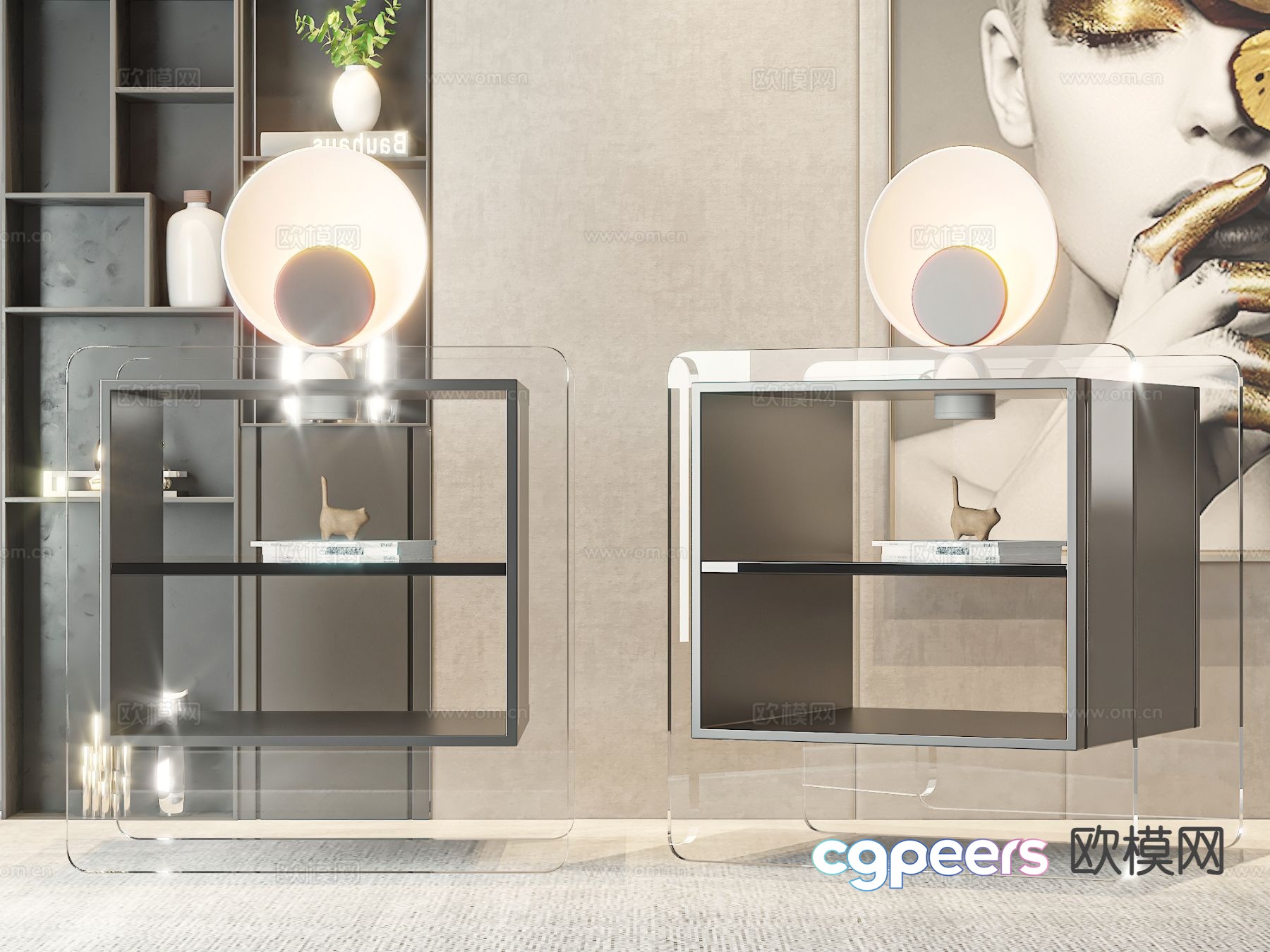 Modern bedside table 3d model Modern bedside table 3d model