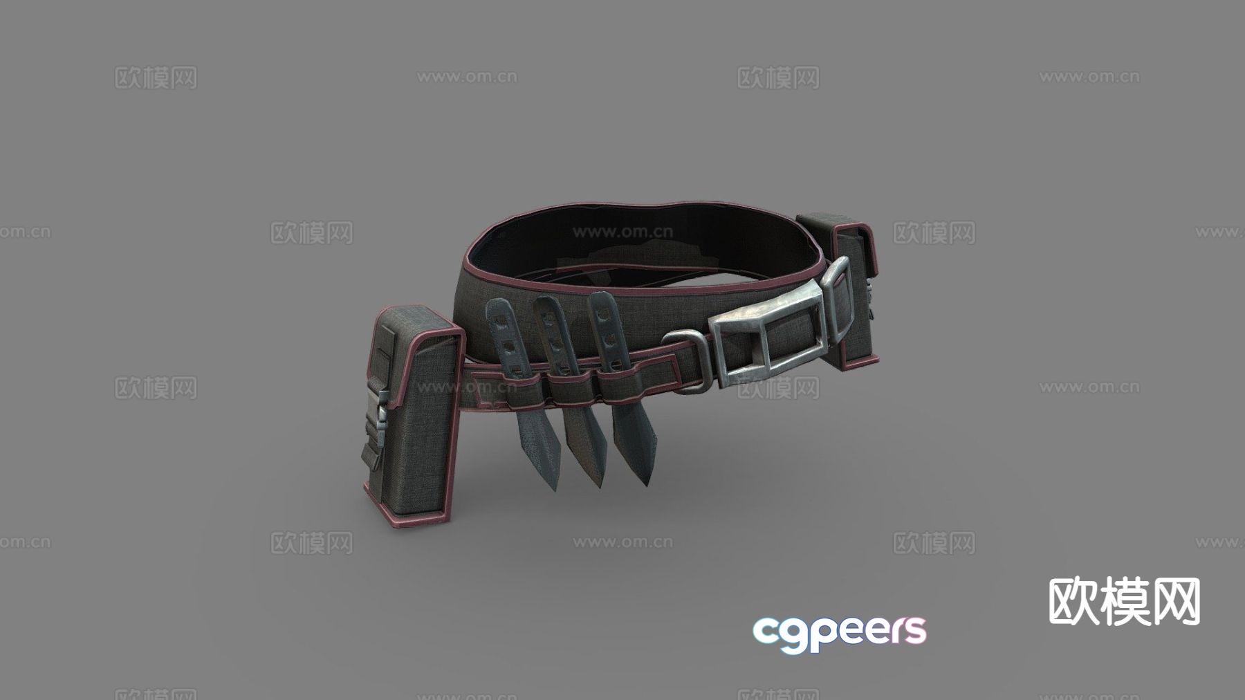 Utility ammunition combat belt 3d model Utility ammunition combat belt 3d model