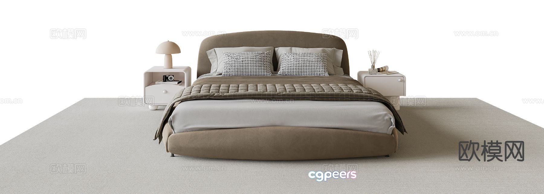 Modern double bed 3d model Modern double bed 3d model