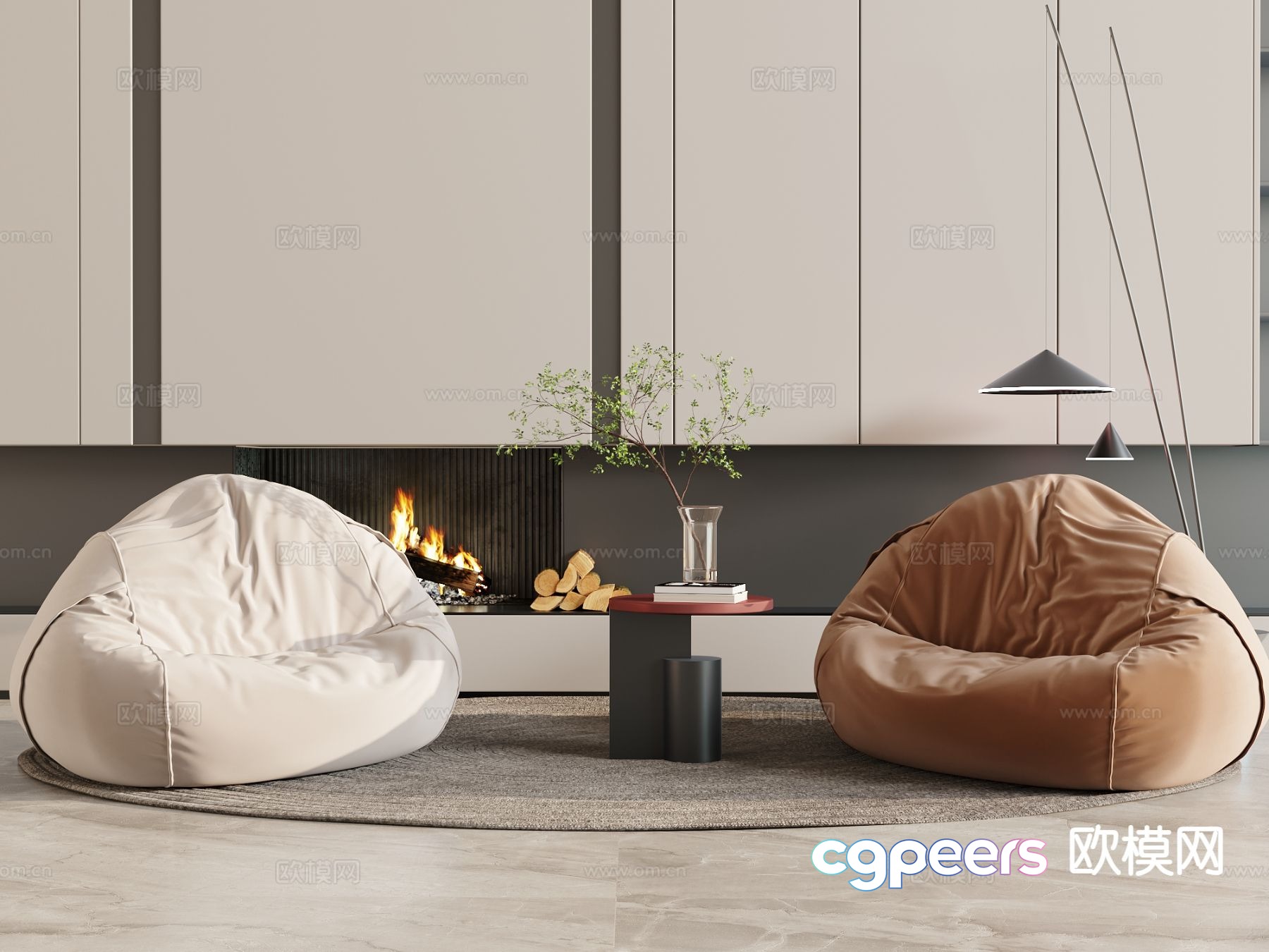 Modern beanbag sofa 3d model Modern beanbag sofa 3d model