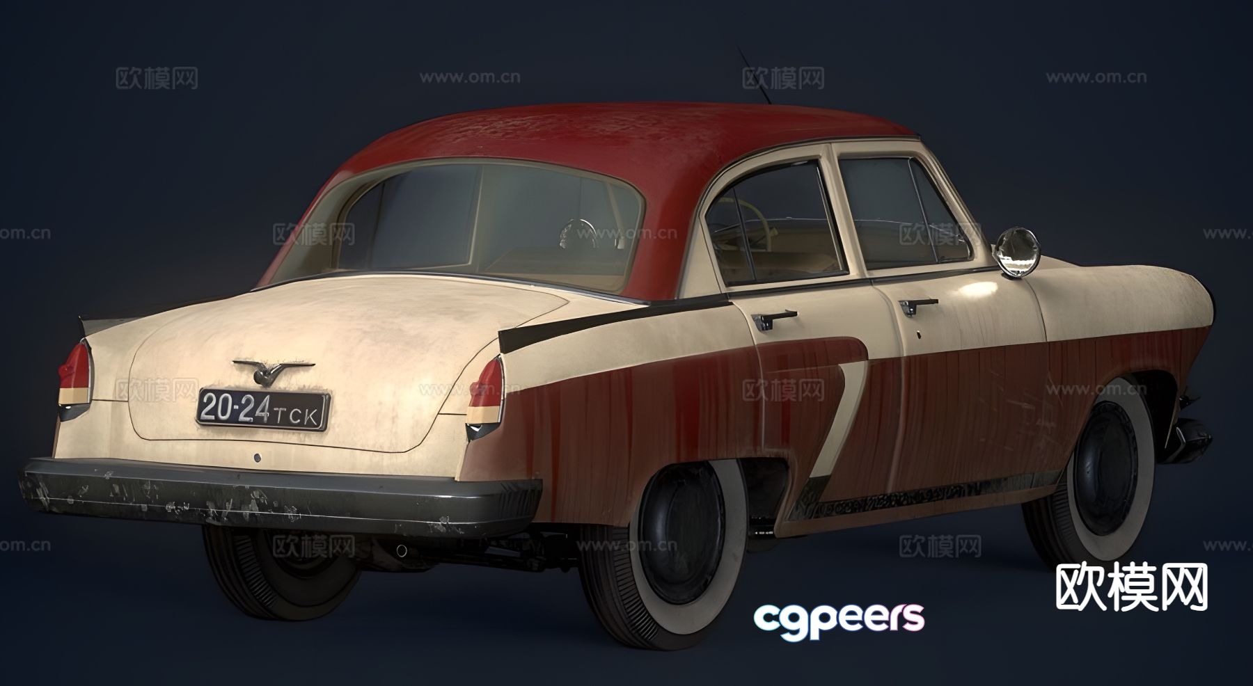Volga car retro car 3d model Volga car retro car 3d model