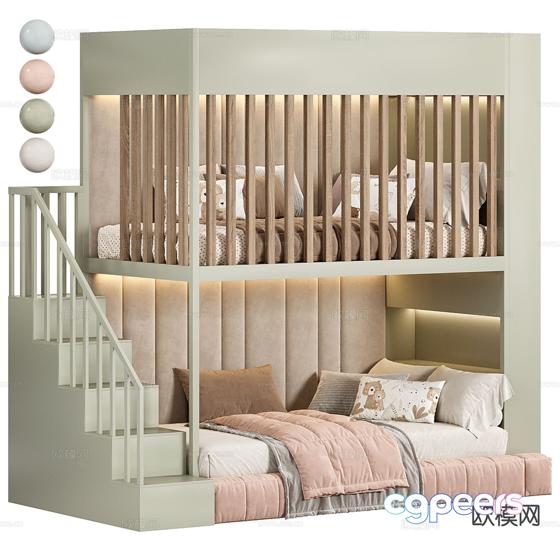 Modern bunk bed bunk bed 3d model Modern bunk bed bunk bed 3d model