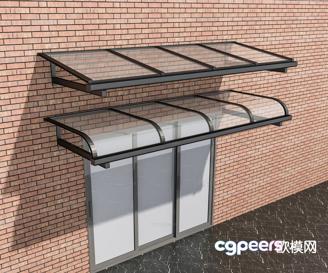 glass awning 3d model glass awning 3d model