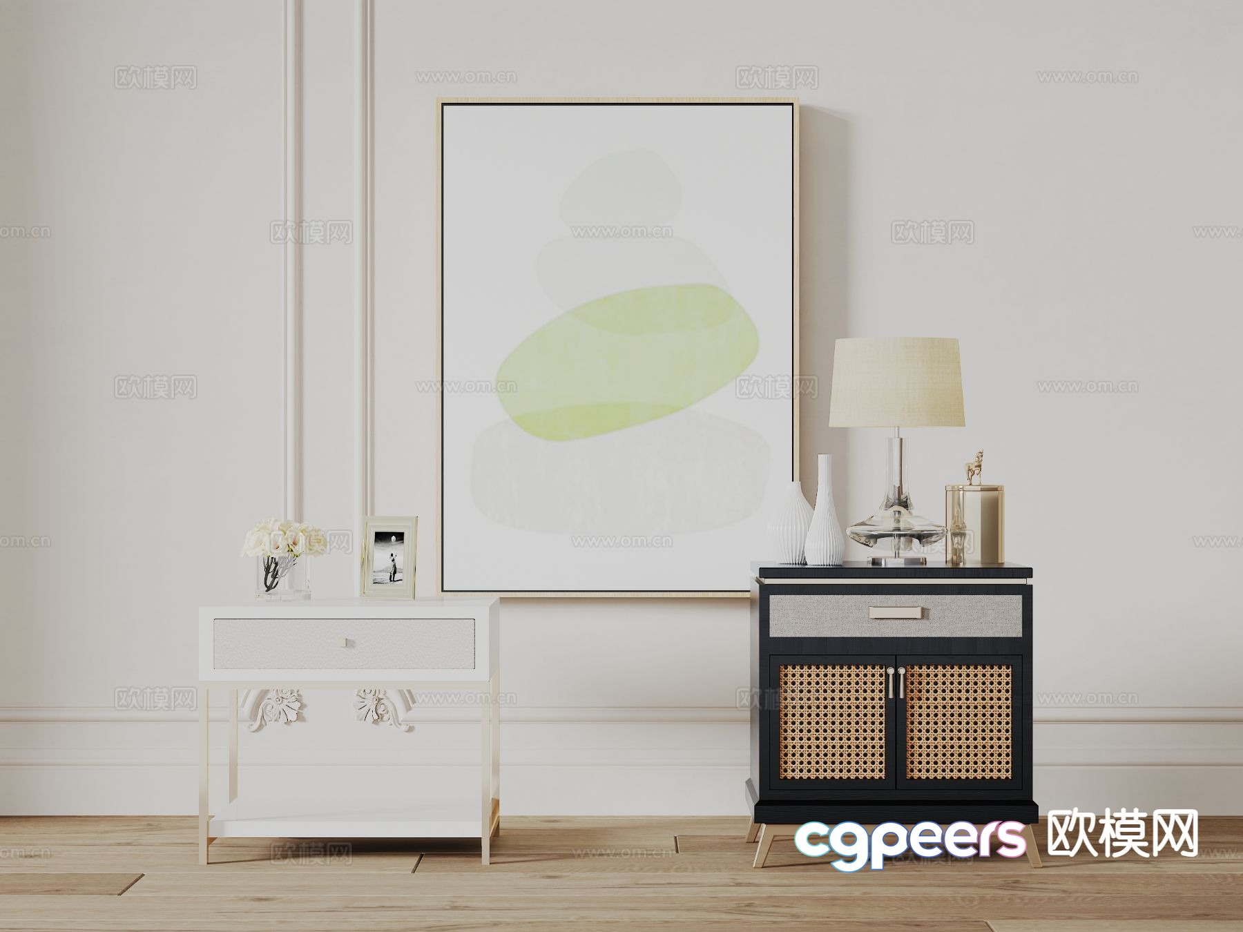 Modern bedside table 3d model Modern bedside table 3d model