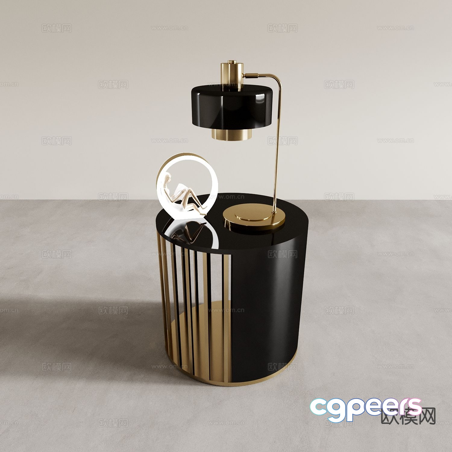 Light luxury bedside table 3D model Light luxury bedside table 3D model