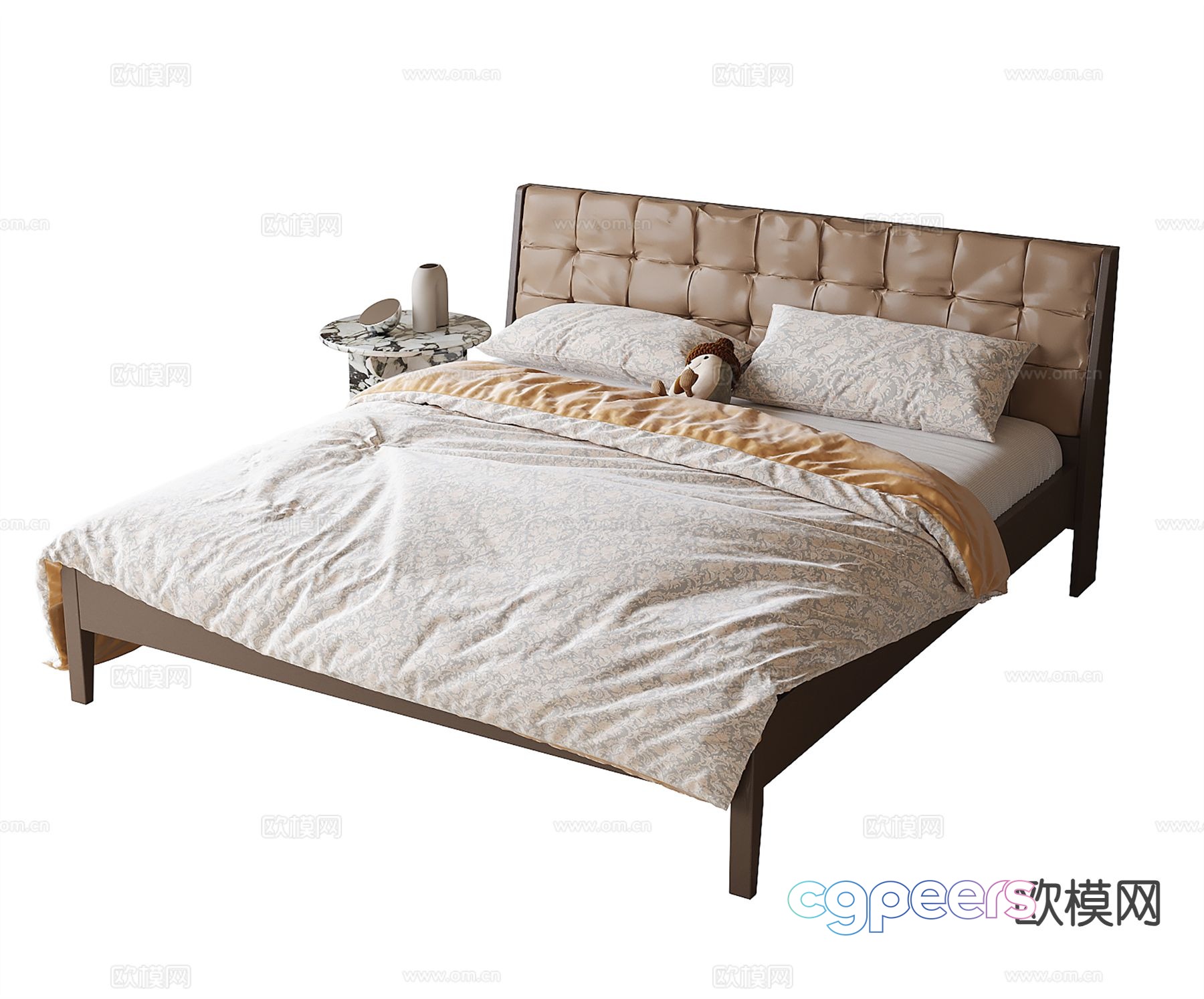 Modern double bed 3d model Modern double bed 3d model