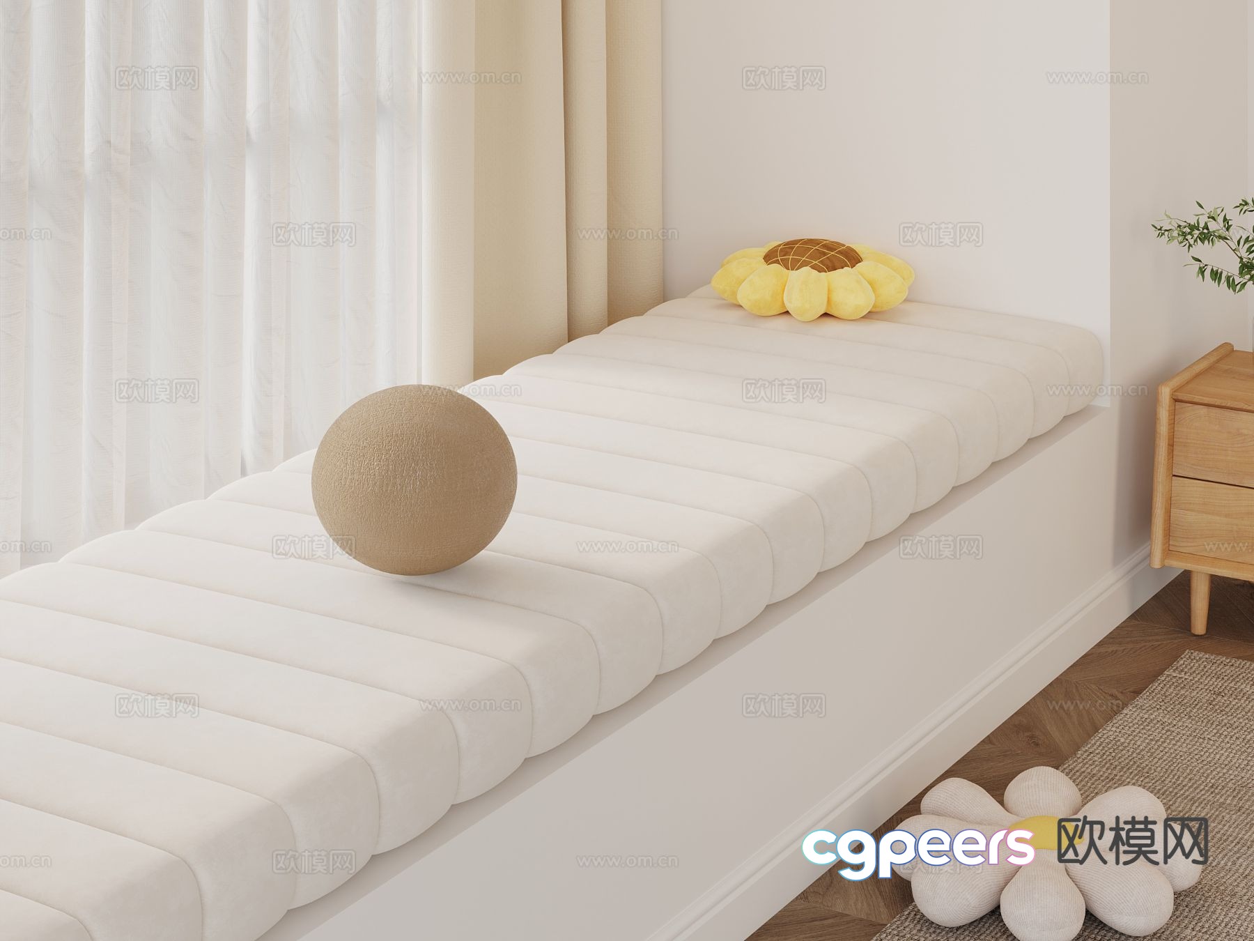 Modern bay window pad 3d model Modern bay window pad 3d model