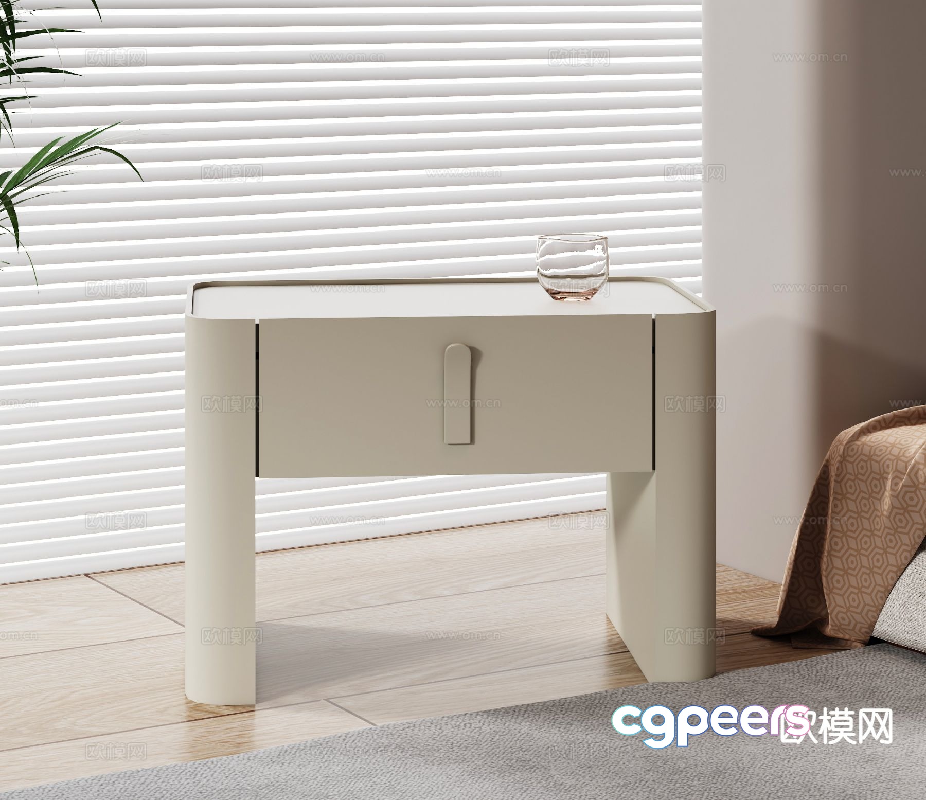 Modern bedside table 3d model Modern bedside table 3d model