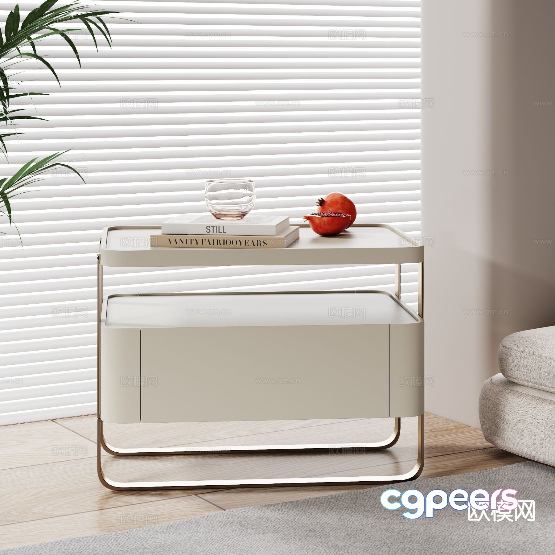 Modern bedside table 3d model Modern bedside table 3d model