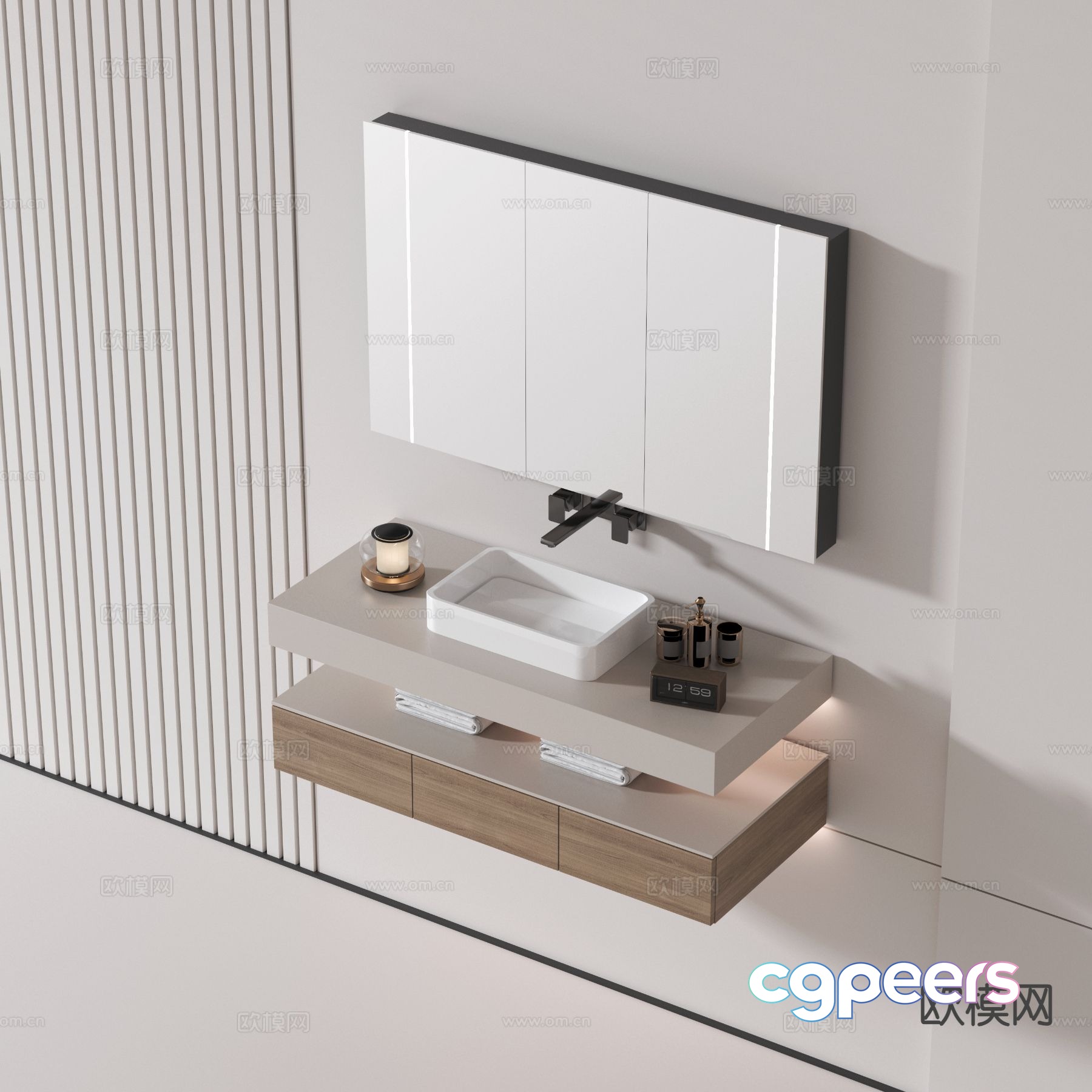 Modern bathroom cabinet Bathroom basin 3D model Modern bathroom cabinet Bathroom basin 3D model