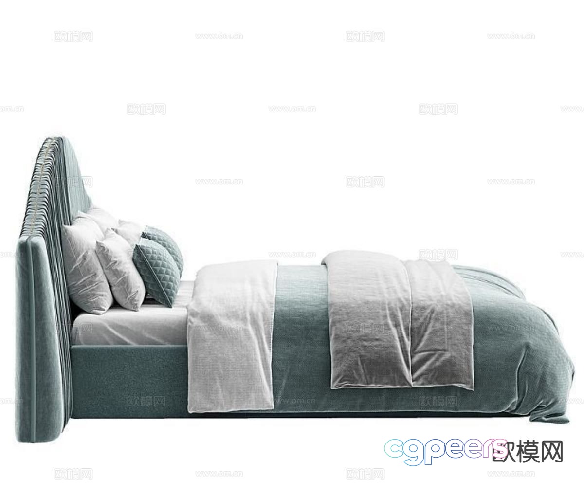 Modern double bed 3d model Modern double bed 3d model