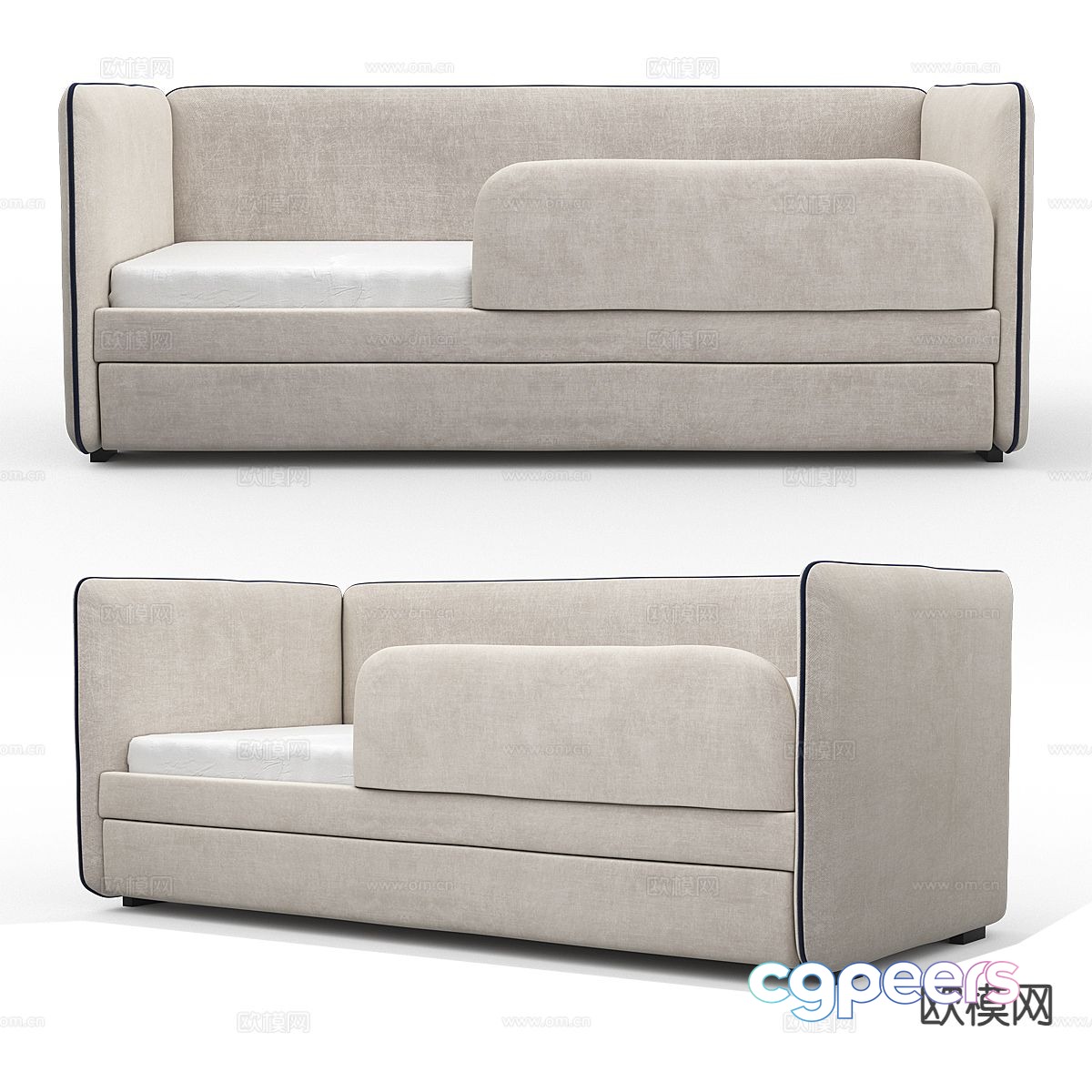 Modern sofa bed single bed 3d model Modern sofa bed single bed 3d model