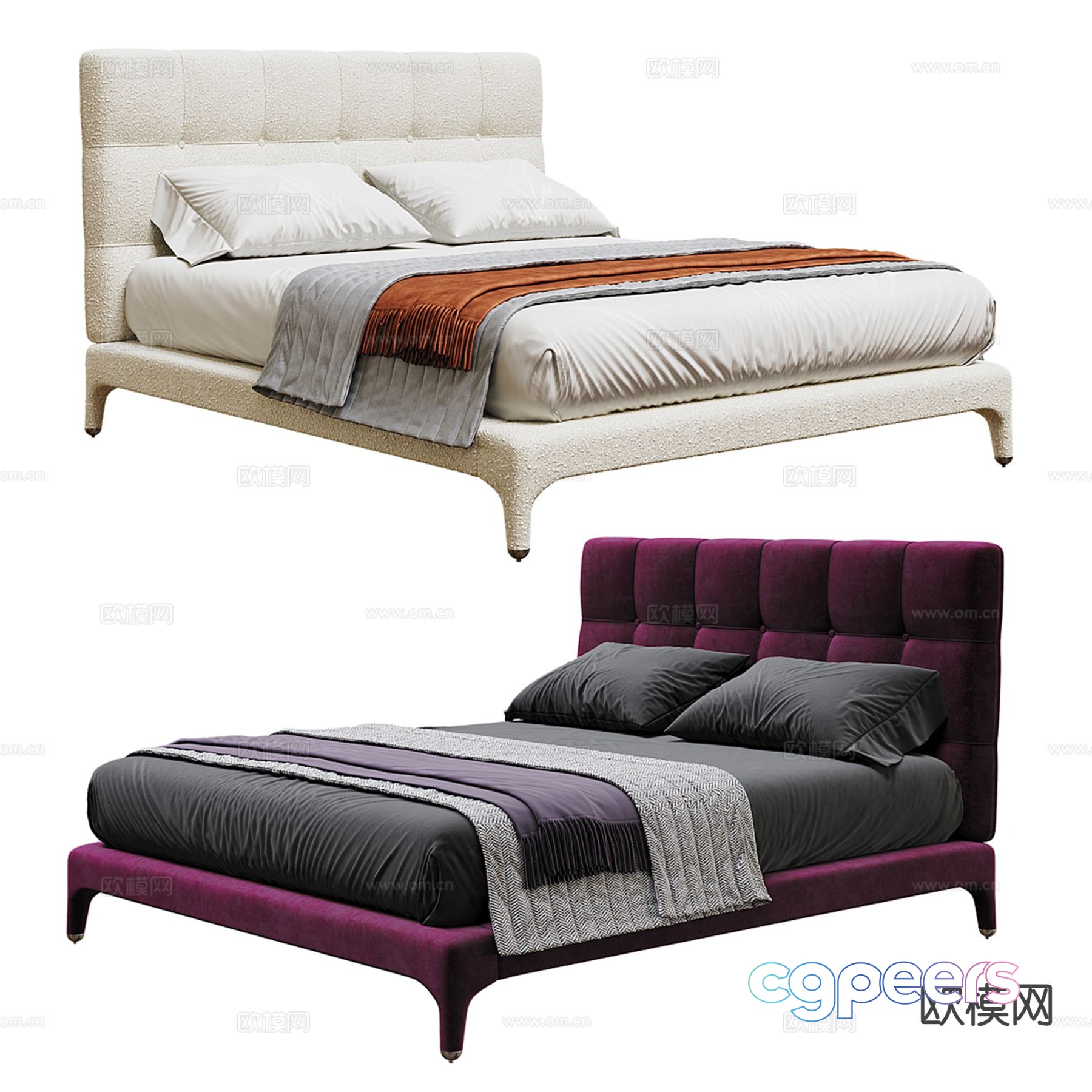 DELTA simple European double bed 3d model DELTA simple European double bed 3d model