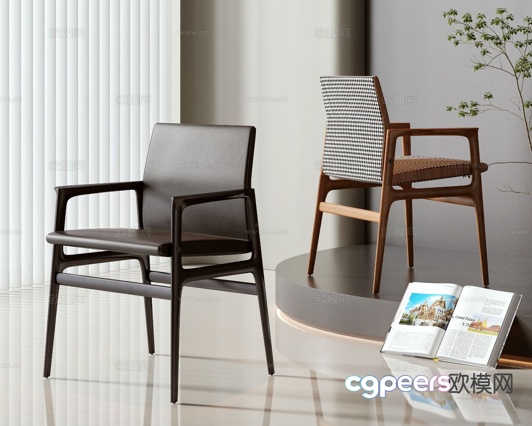 Modern single chair dining chair 3d model Modern single chair dining chair 3d model