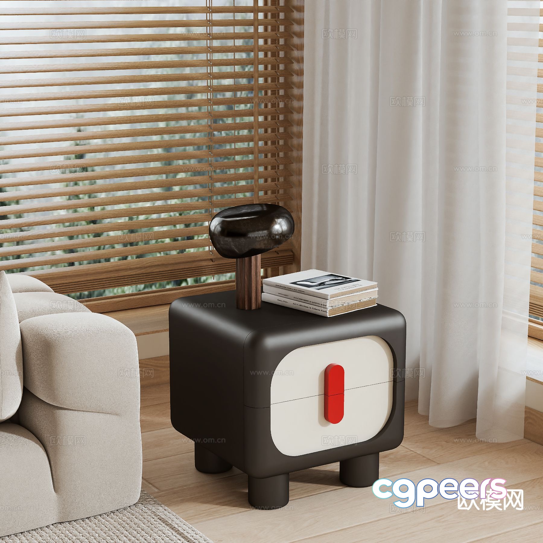 Modern bedside table 3d model Modern bedside table 3d model