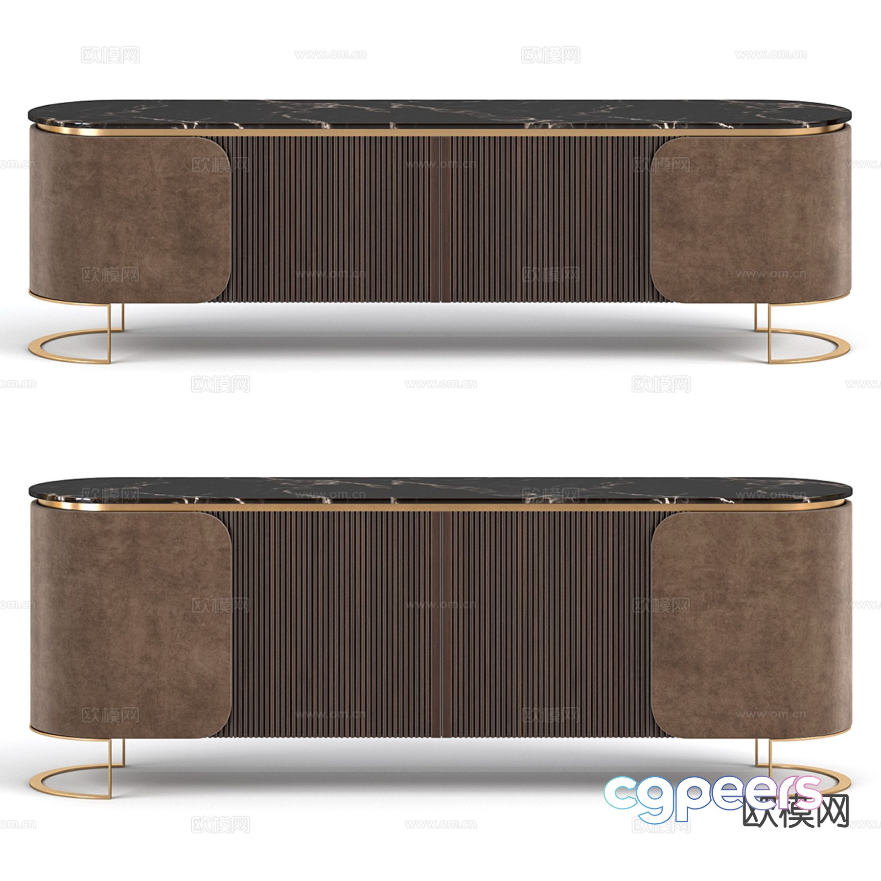 Light luxury TV cabinet low cabinet 3D model Light luxury TV cabinet low cabinet 3D model