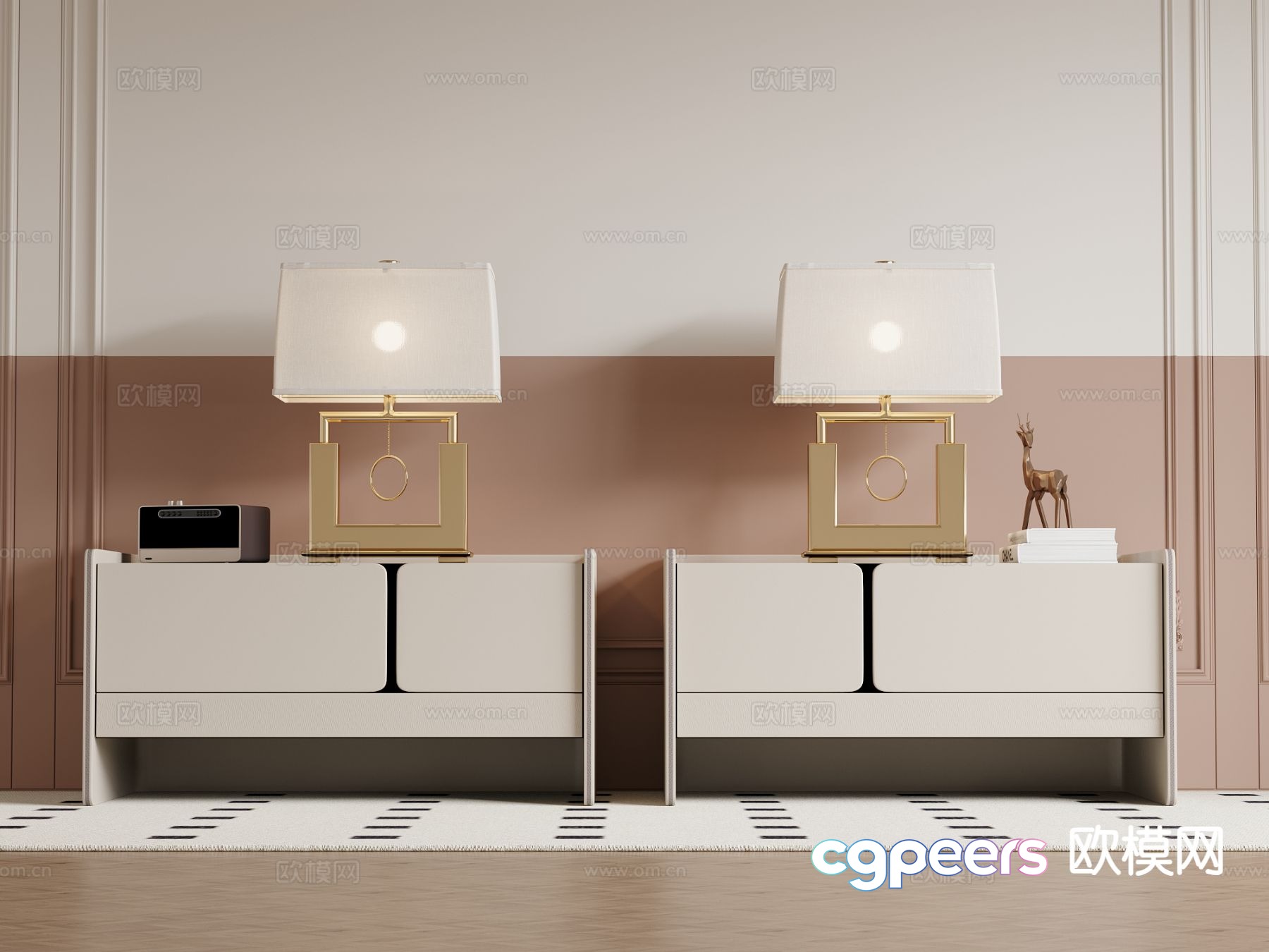 Modern bedside table 3d model Modern bedside table 3d model