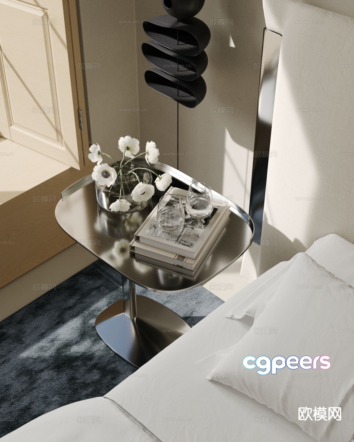 Modern bedside table 3d model Modern bedside table 3d model