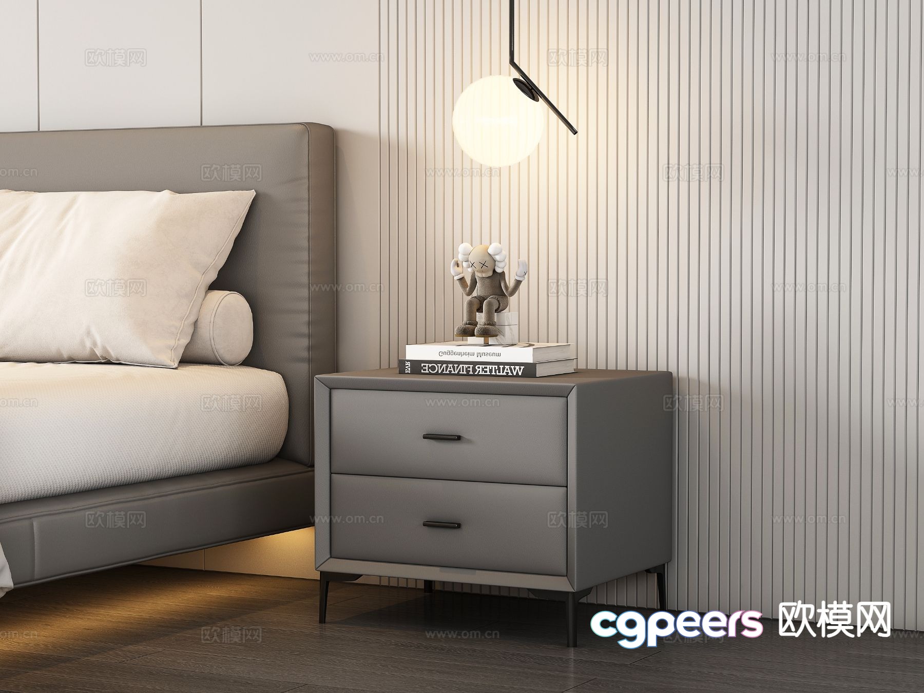 Modern bedside table 3d model Modern bedside table 3d model