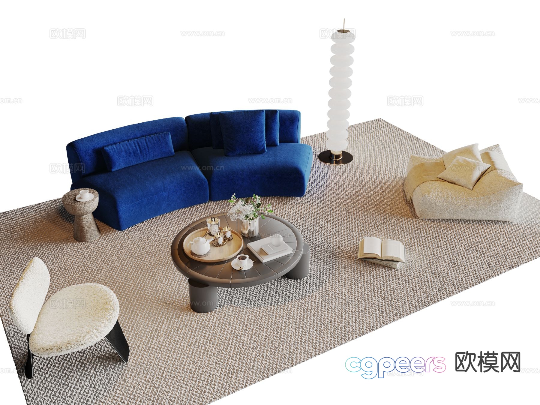 Minimalist sofa set 3d model Minimalist sofa set 3d model