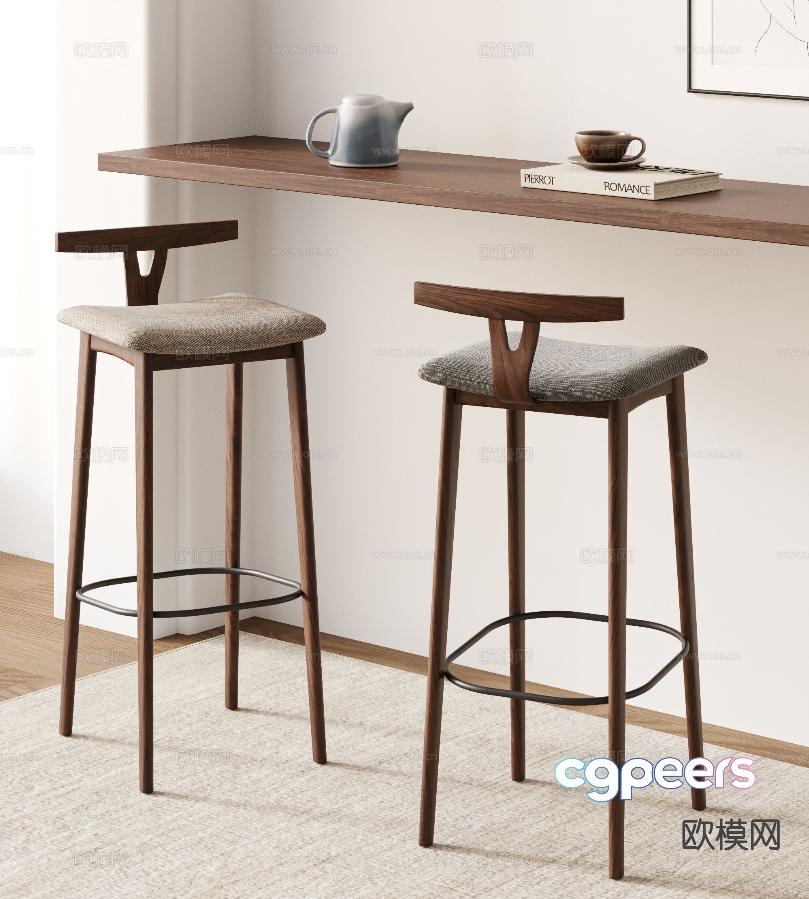 Medieval style bar stool 3d model Medieval style bar stool 3d model