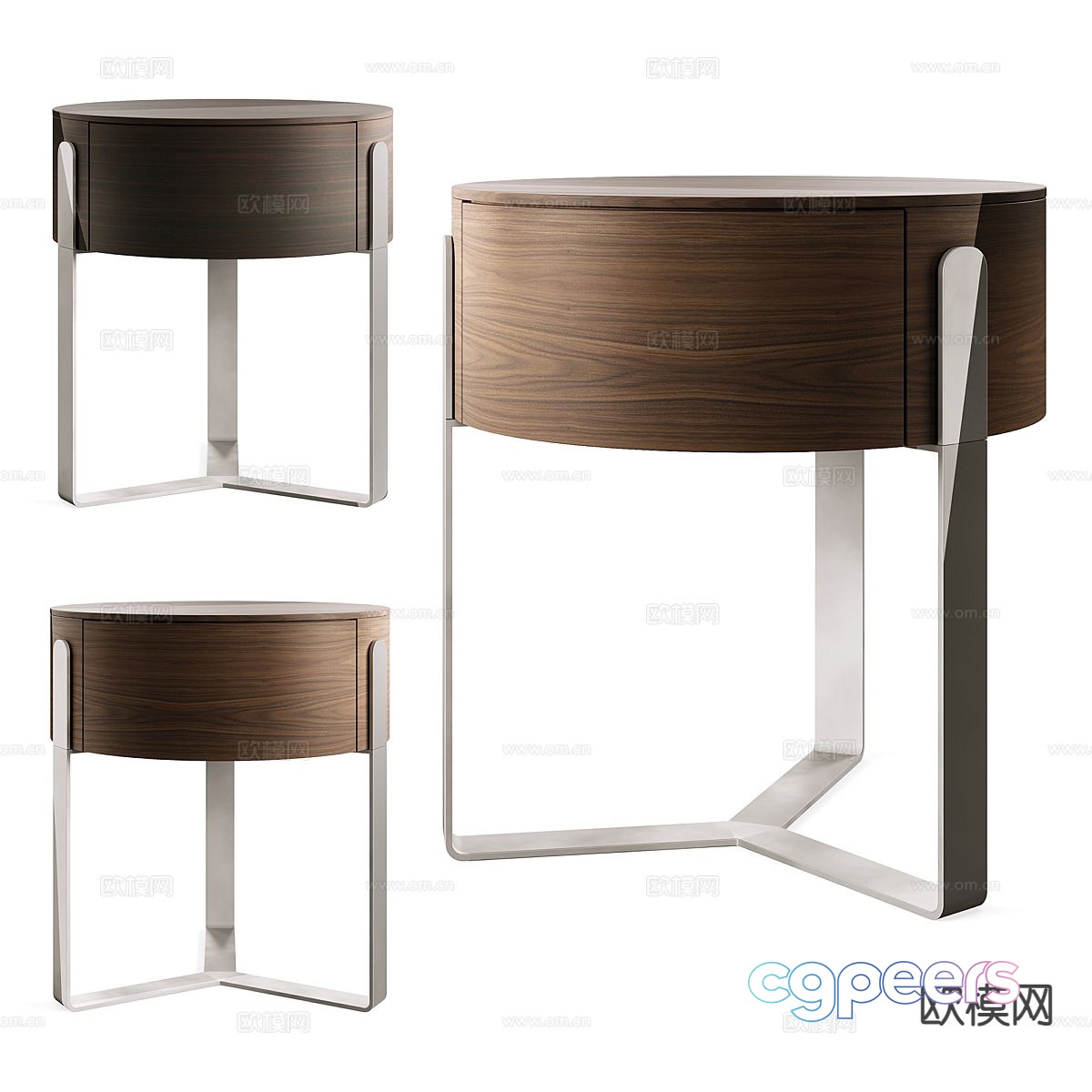 Capital modern round bedside table 3d model Capital modern round bedside table 3d model