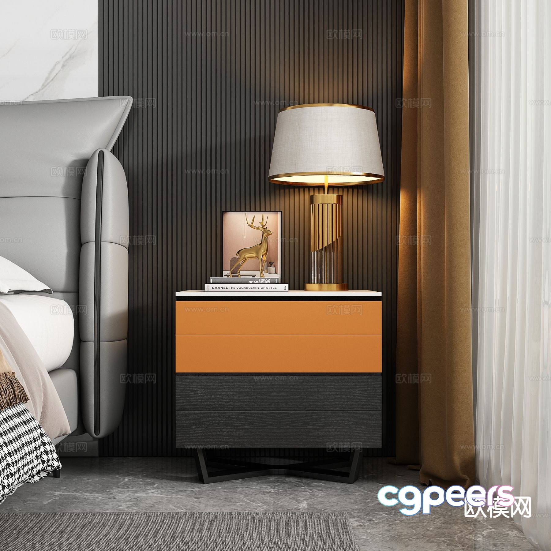 Modern bedside table 3d model Modern bedside table 3d model
