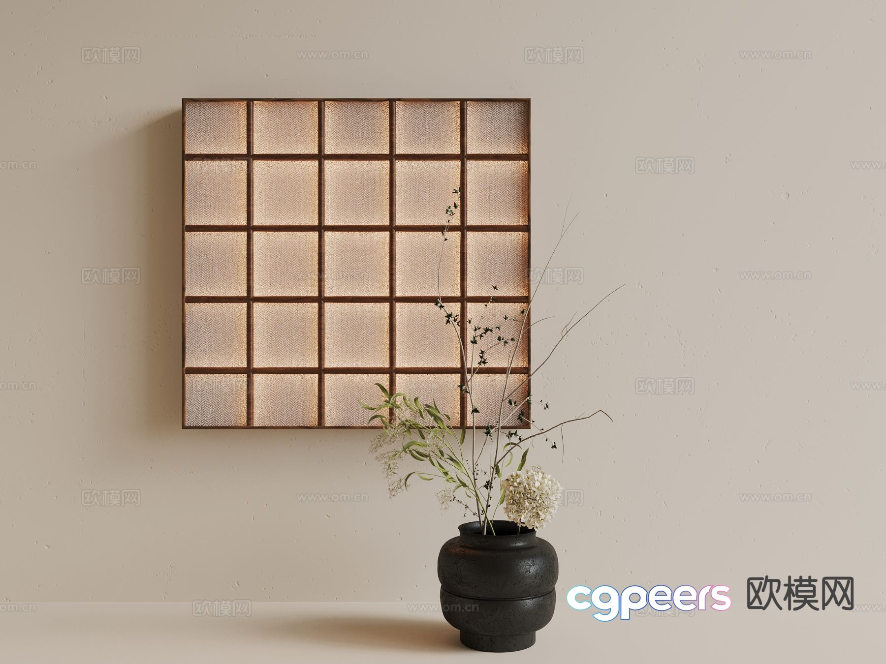 Grid wall light 3d model Grid wall light 3d model
