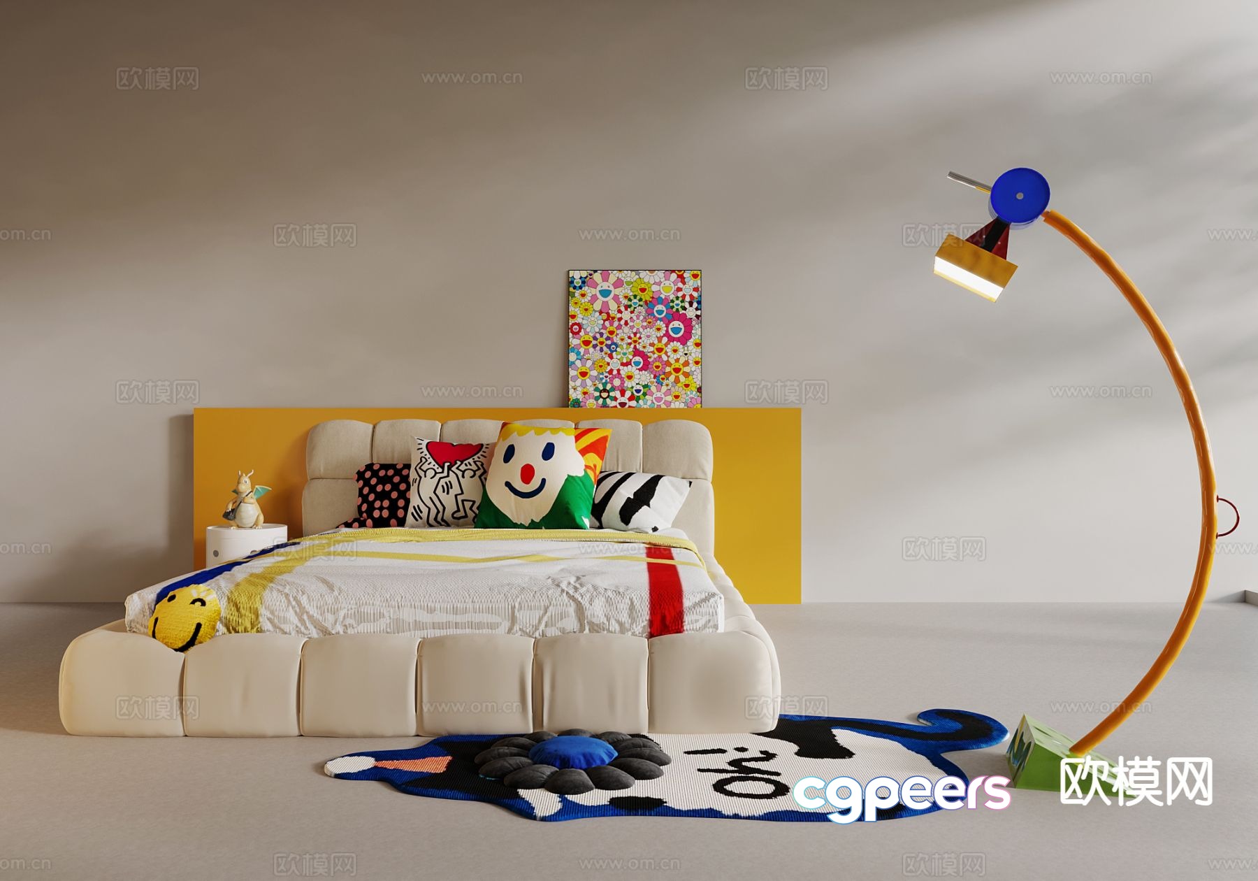 Dopamine double bed 3d model Dopamine double bed 3d model