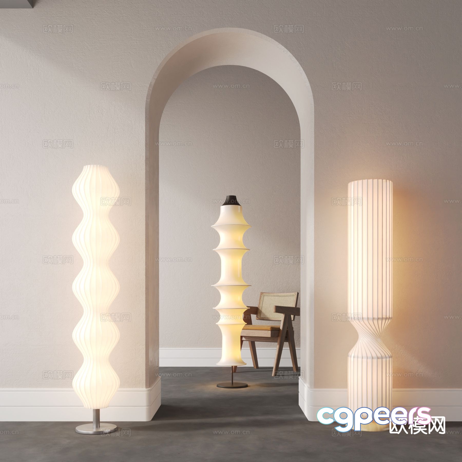 Wabi-sabi floor lamp ambient light 3d model Wabi-sabi floor lamp ambient light 3d model