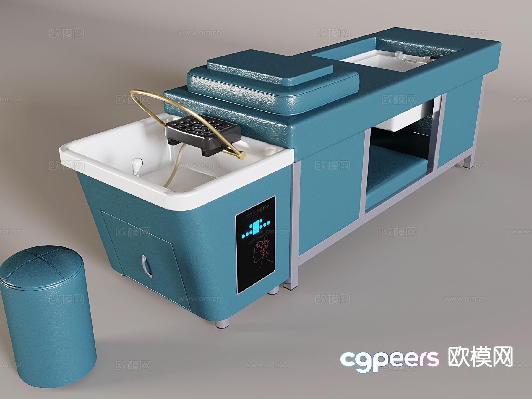 Thai style scalp therapy shampoo bed beauty salon water storage shampoo bed 3D model Thai style scalp therapy shampoo bed beauty salon water storage shampoo bed 3D model