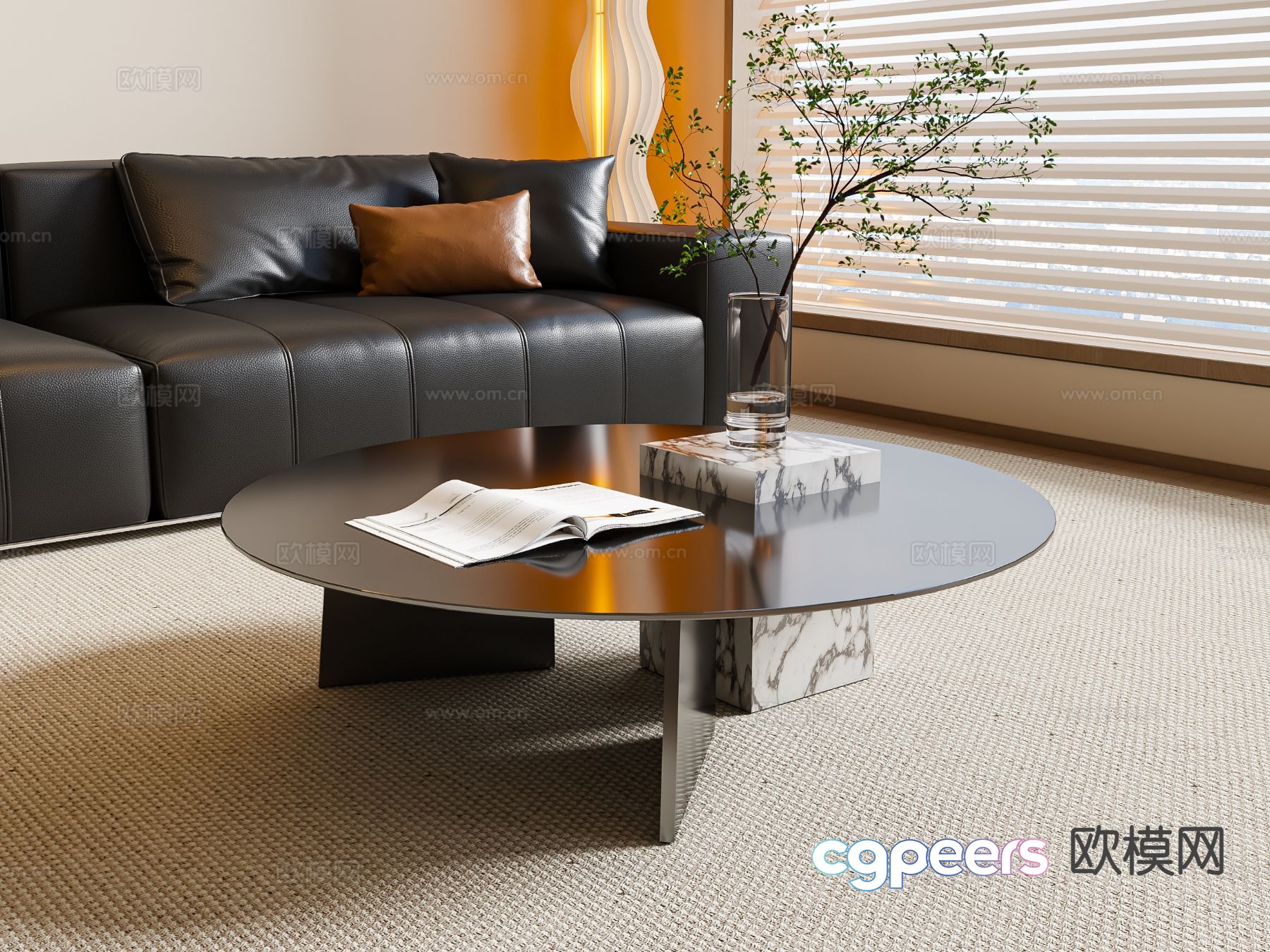 Modern round coffee table 3d model Modern round coffee table 3d model