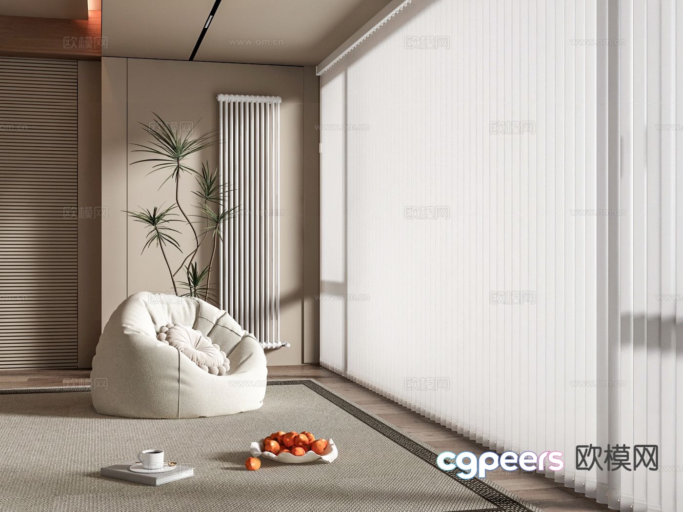 Cream style bean bag sofa lazy sofa 3d model Cream style bean bag sofa lazy sofa 3d model