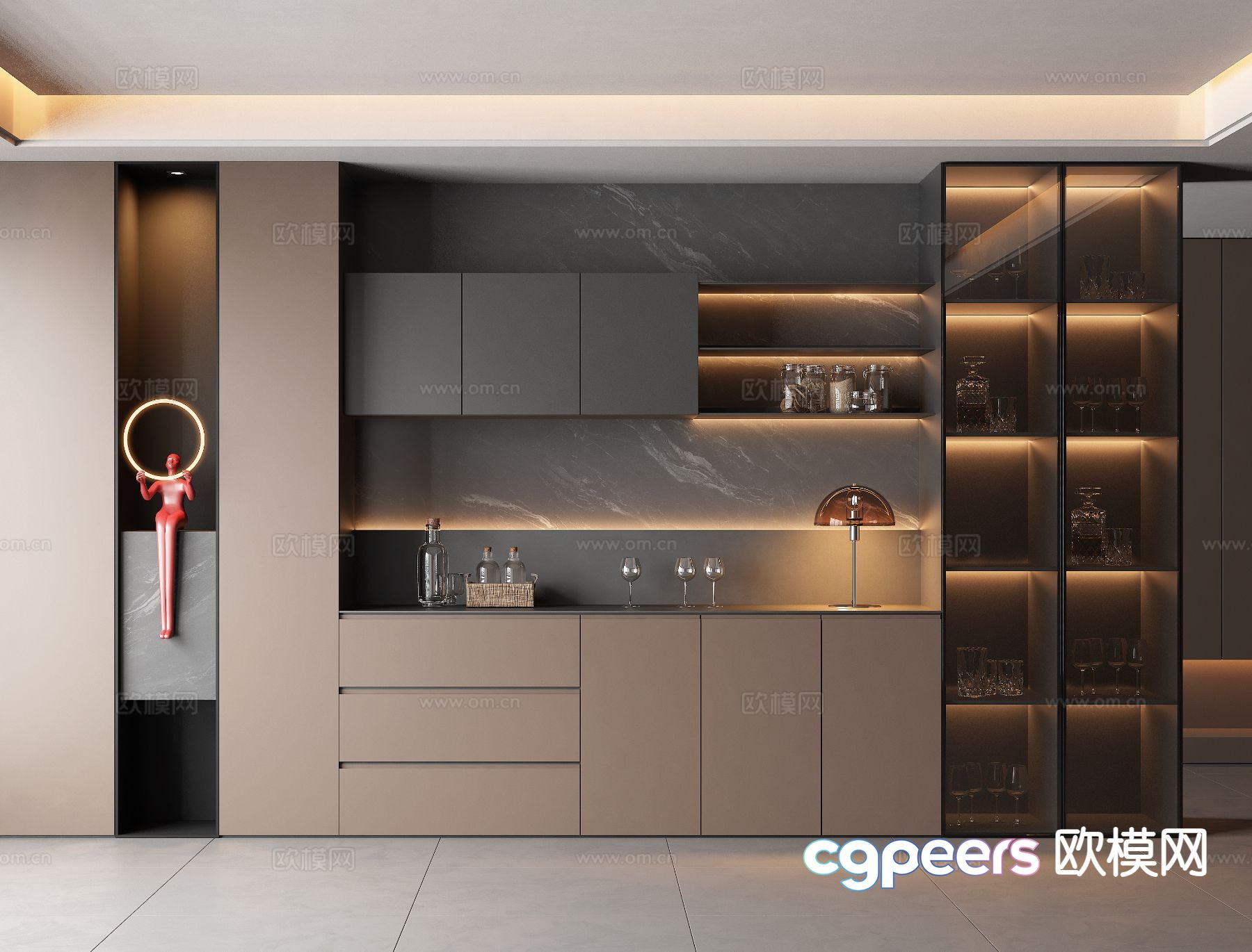 Italian wine cabinet sideboard 3d model Italian wine cabinet sideboard 3d model
