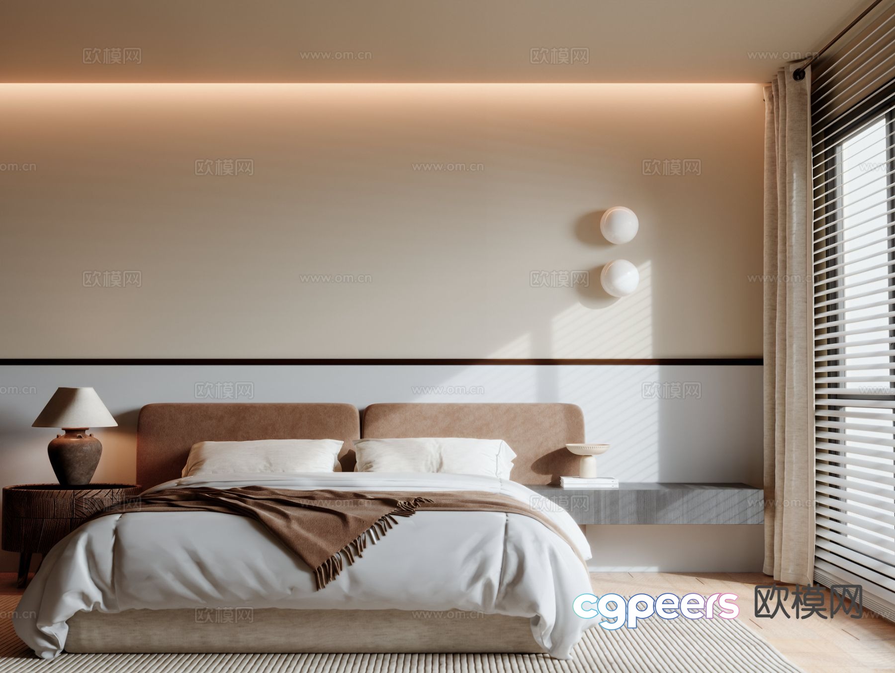 Medieval style double bed 3d model Medieval style double bed 3d model