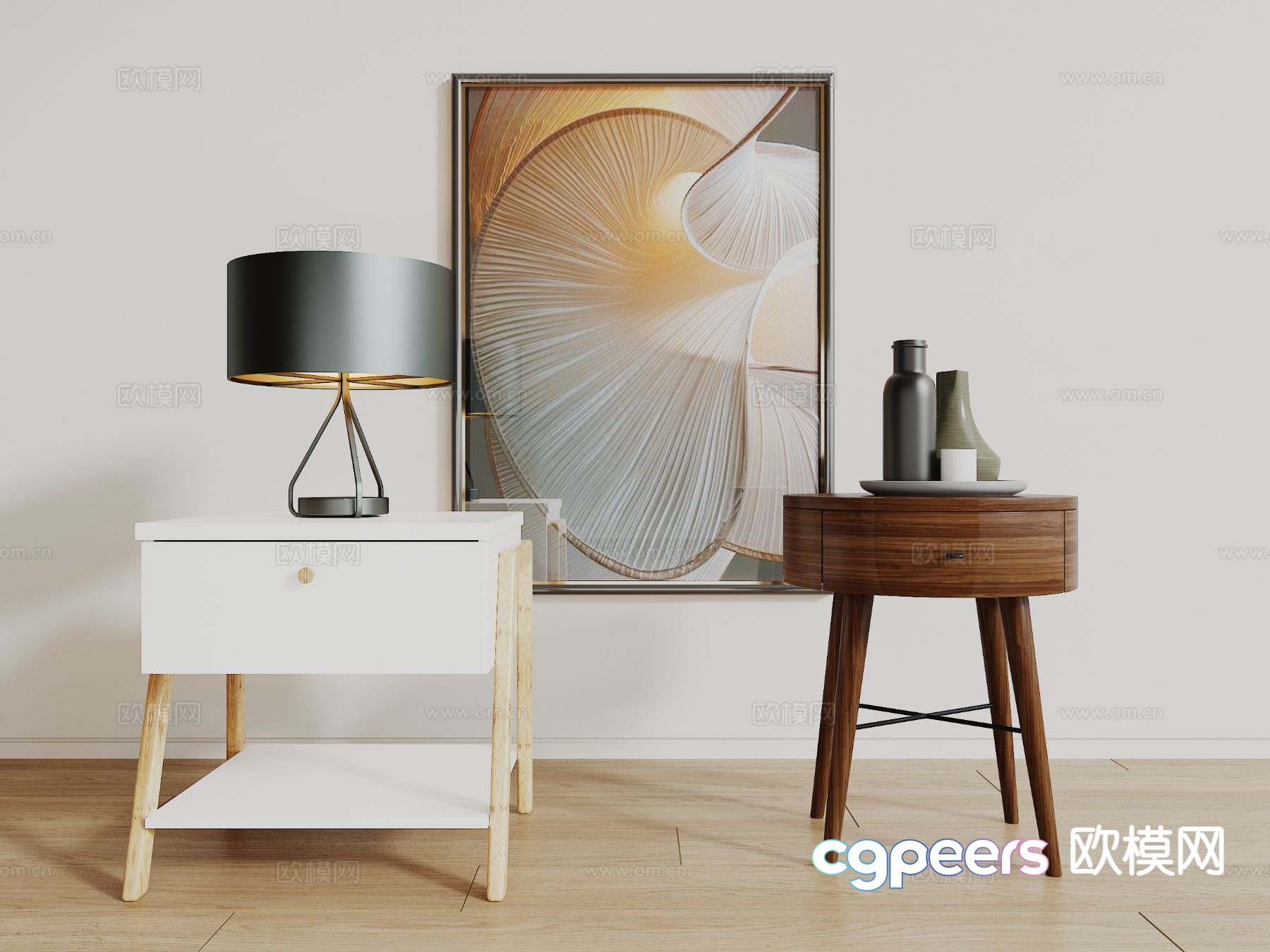 Nordic bedside table 3d model Nordic bedside table 3d model