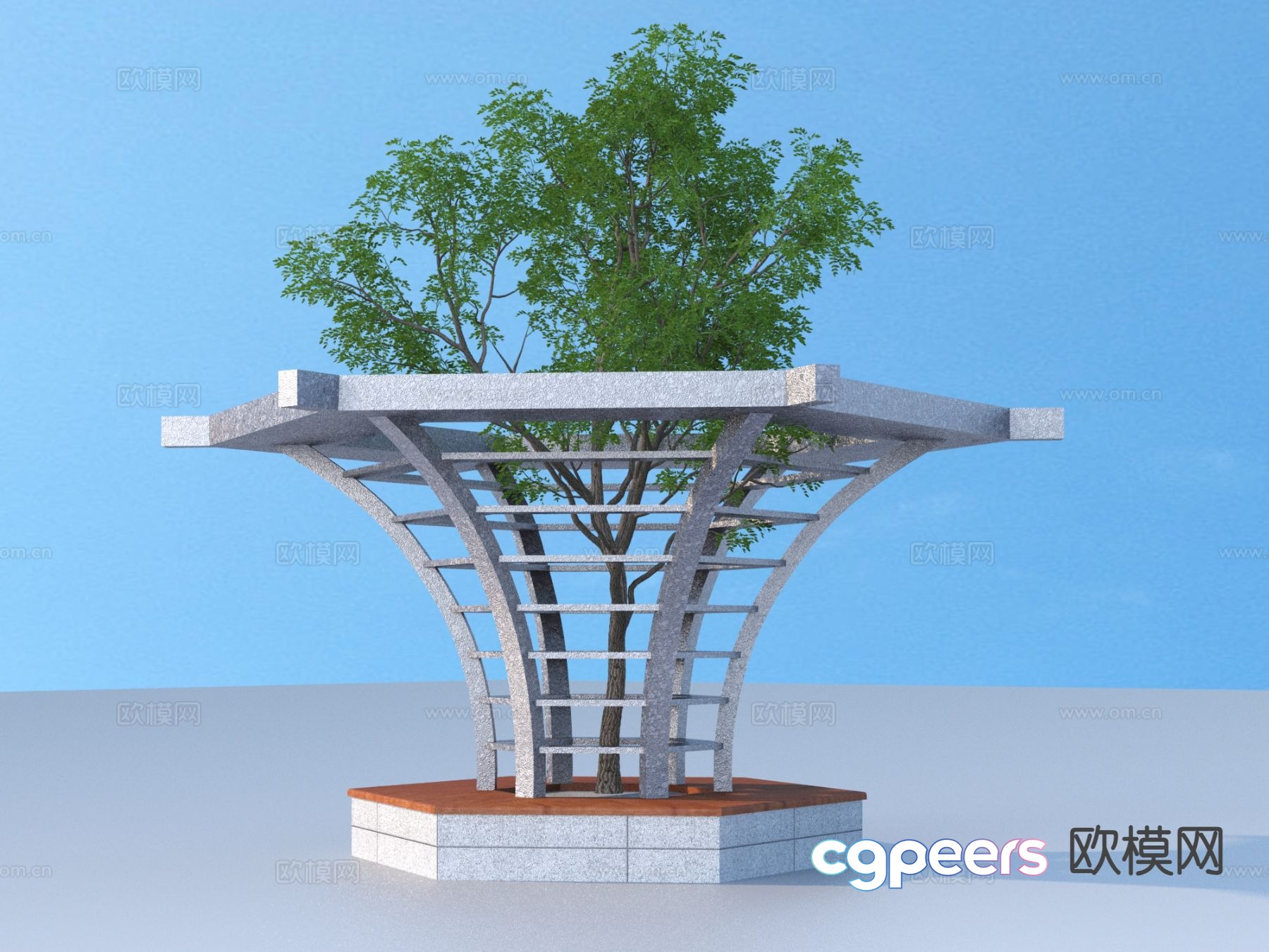 Tree Pond Landscape Sketch 3D Model Tree Pond Landscape Sketch 3D Model