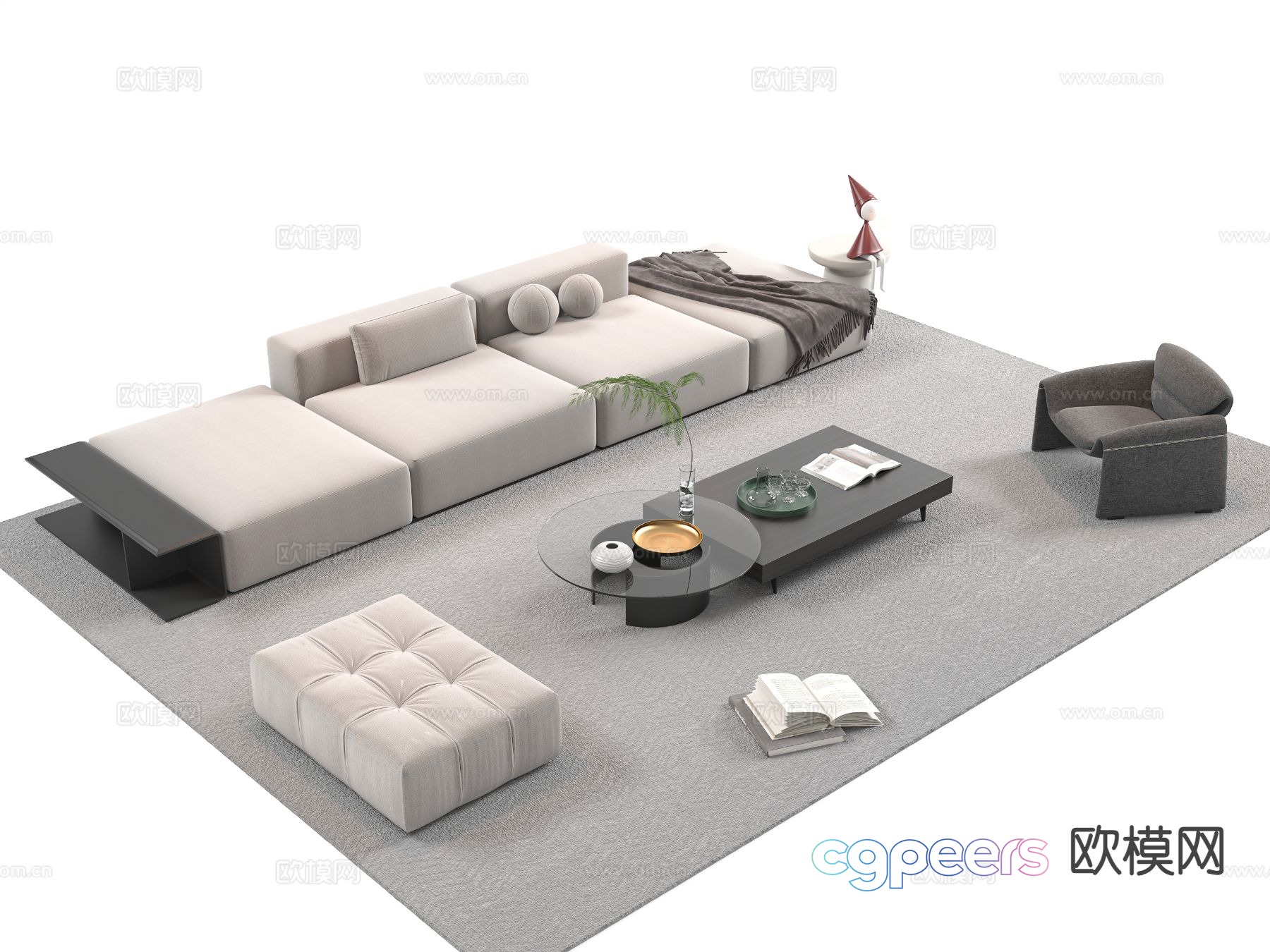 Modern sofa set 3d model Modern sofa set 3d model