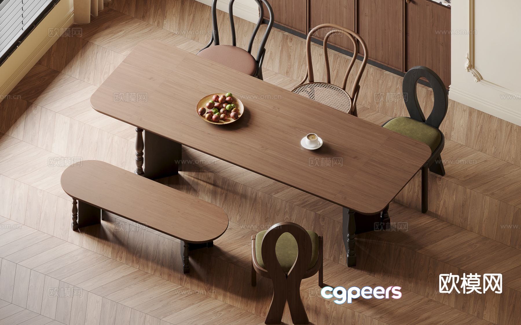 Medieval style dining table 3d model Medieval style dining table 3d model