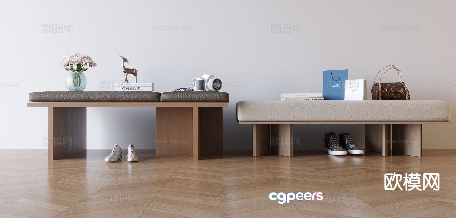 Modern shoe changing stool sofa stool bed end stool bench 3D model Modern shoe changing stool sofa stool bed end stool bench 3D model