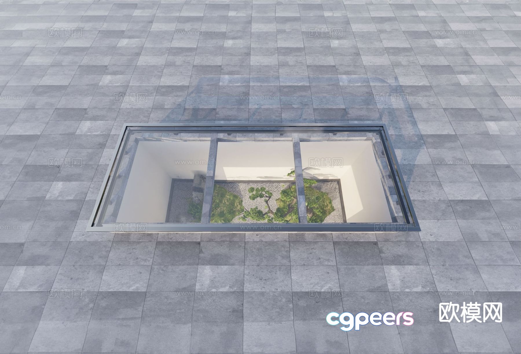 Modern lightwell 3d model Modern lightwell 3d model
